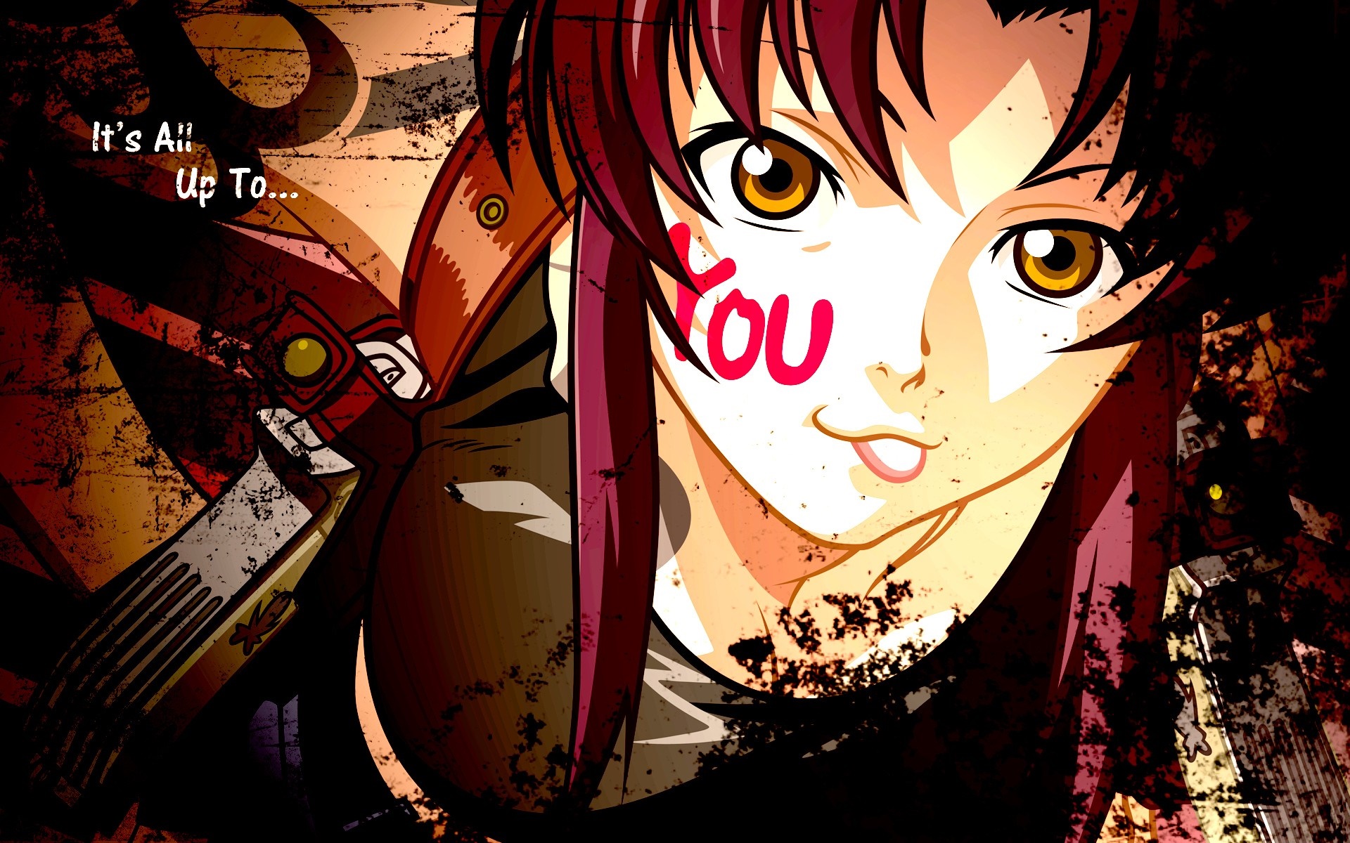 Revy from Black Lagoon with text HD Wallpaper