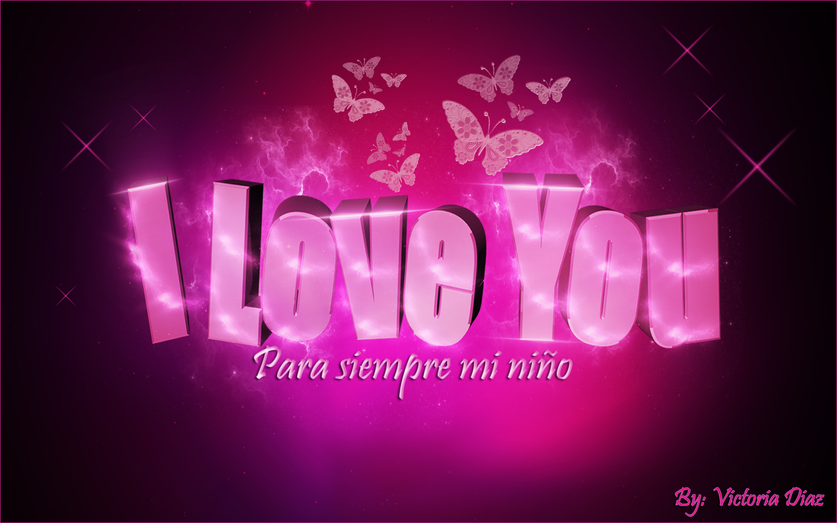Pink and purple abstract background with butterflies HD Wallpaper