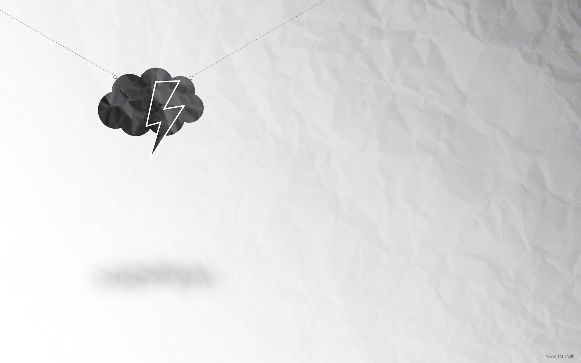 Black cloud with lightning bolt hanging on strings HD Wallpaper