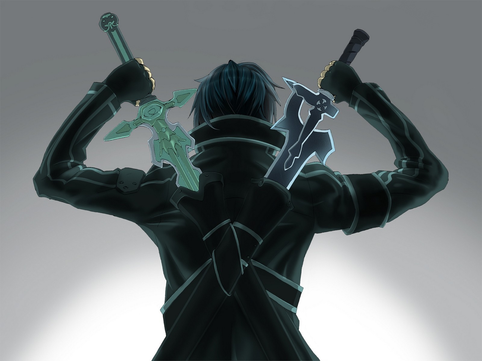 Kirito from Sword Art Online holding two swords HD Wallpaper