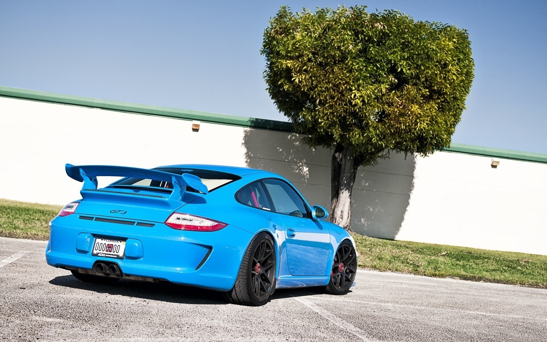 Orange Porsche 911 GT3 with a rear spoiler HD Wallpaper