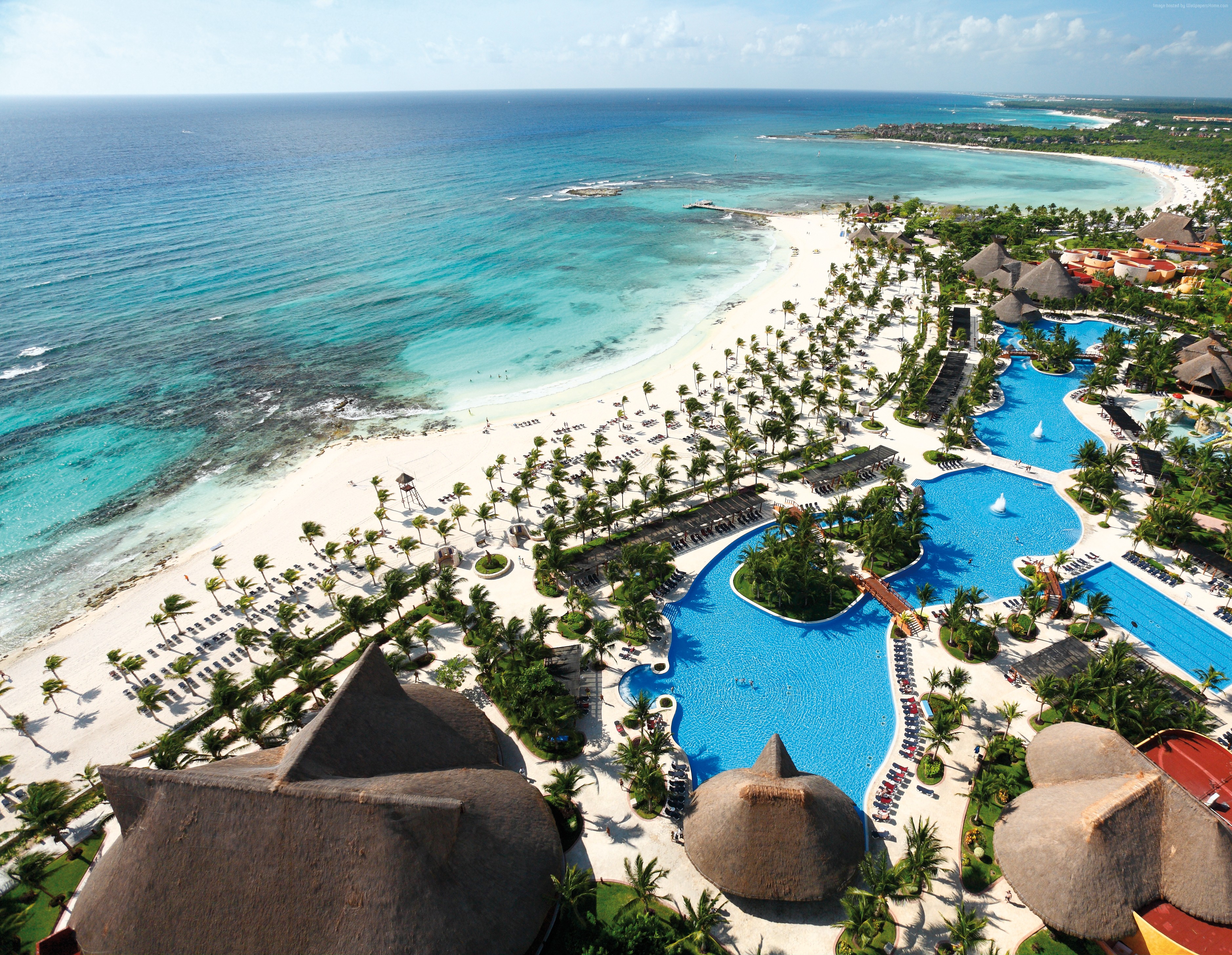 Barcelo Maya Tropical & Colonial Resort beach and pools HD Wallpaper