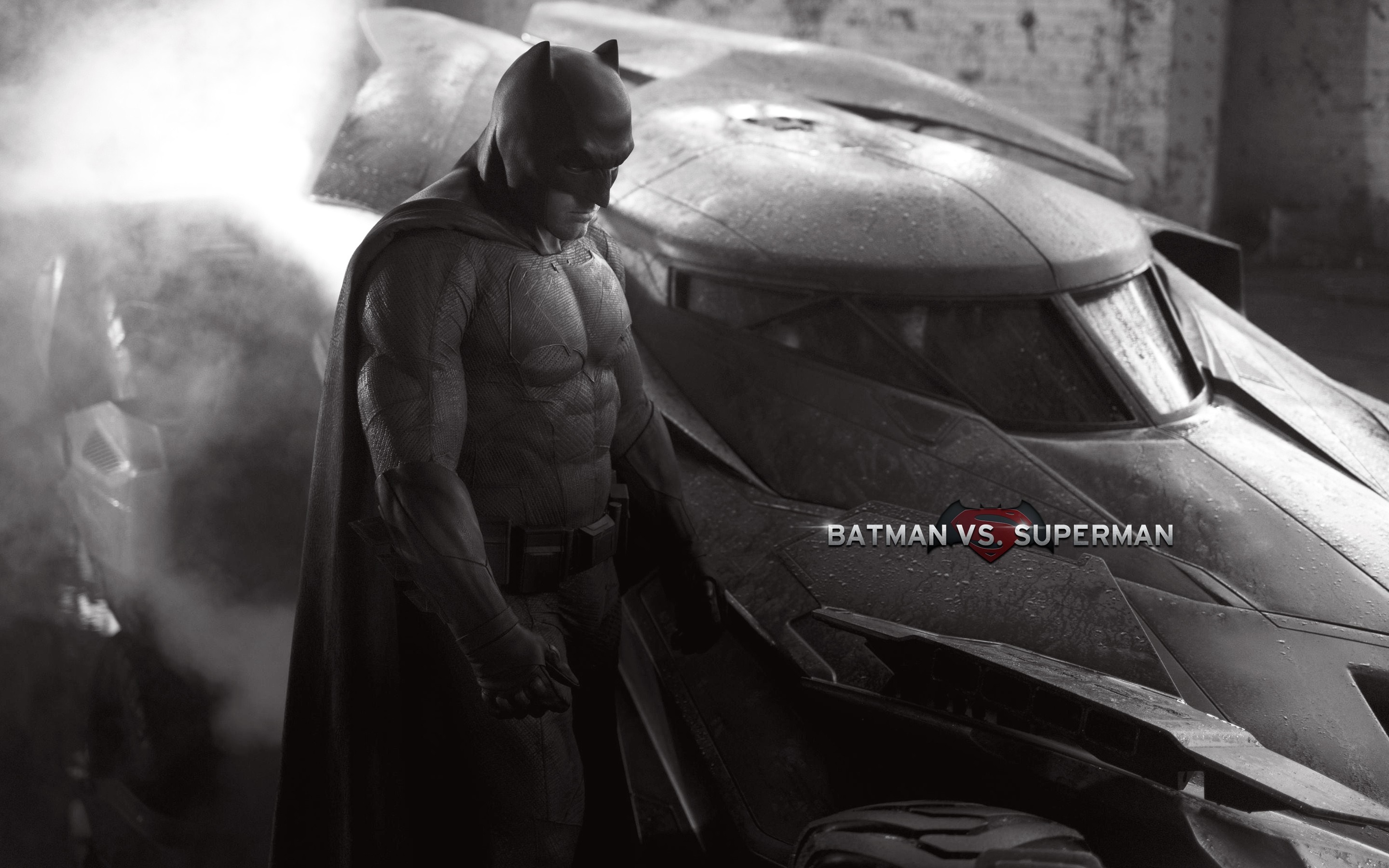 Batman from Batman v Superman standing by the Batmobile HD Wallpaper