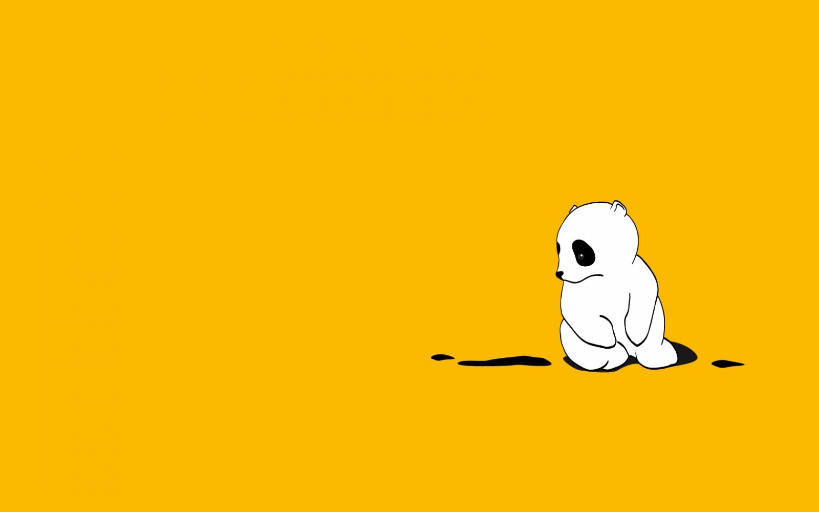 Sad panda illustration on yellow background HD Wallpaper