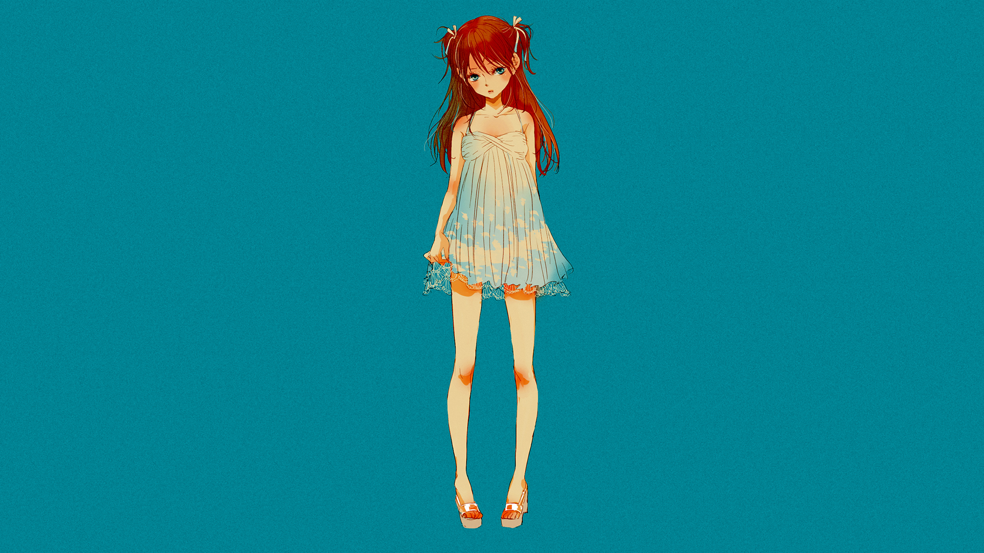 Asuka Langley Soryu from Neon Genesis Evangelion in a dress HD Wallpaper