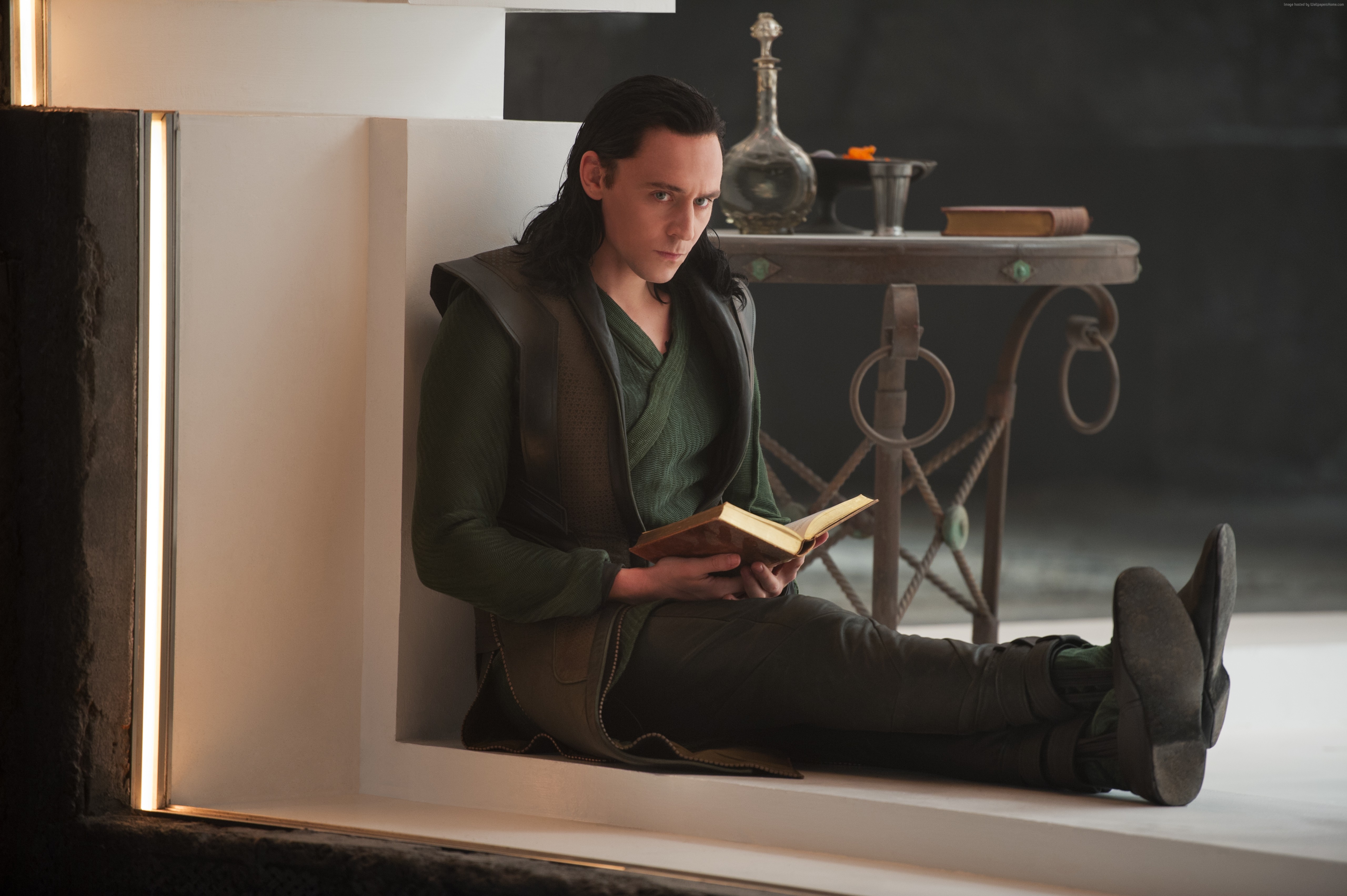 Loki from Avengers: Age of Ultron reading a book HD Wallpaper