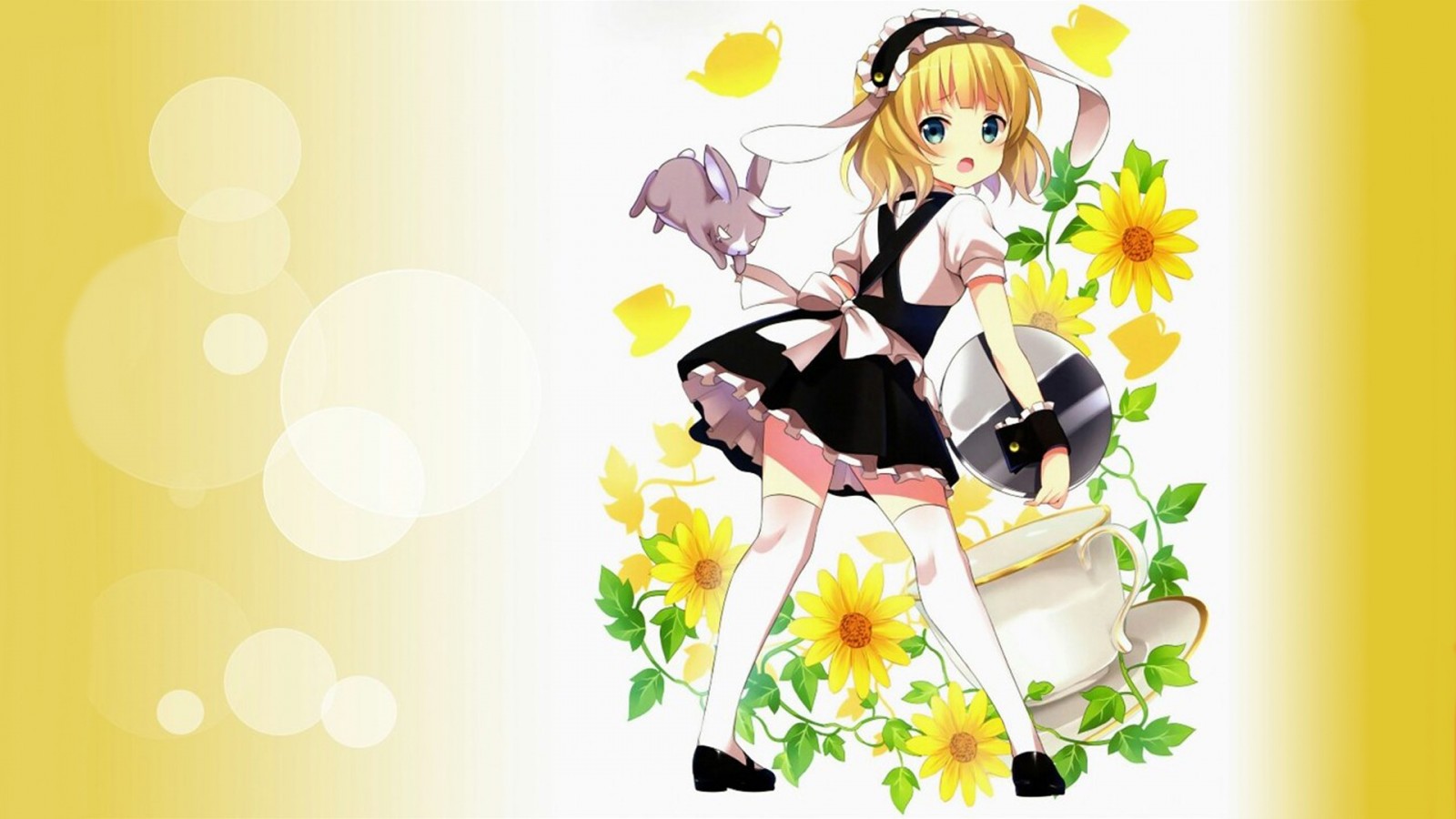 Kirima Sharo from Gochuumon wa Usagi Desu ka with flowers HD Wallpaper