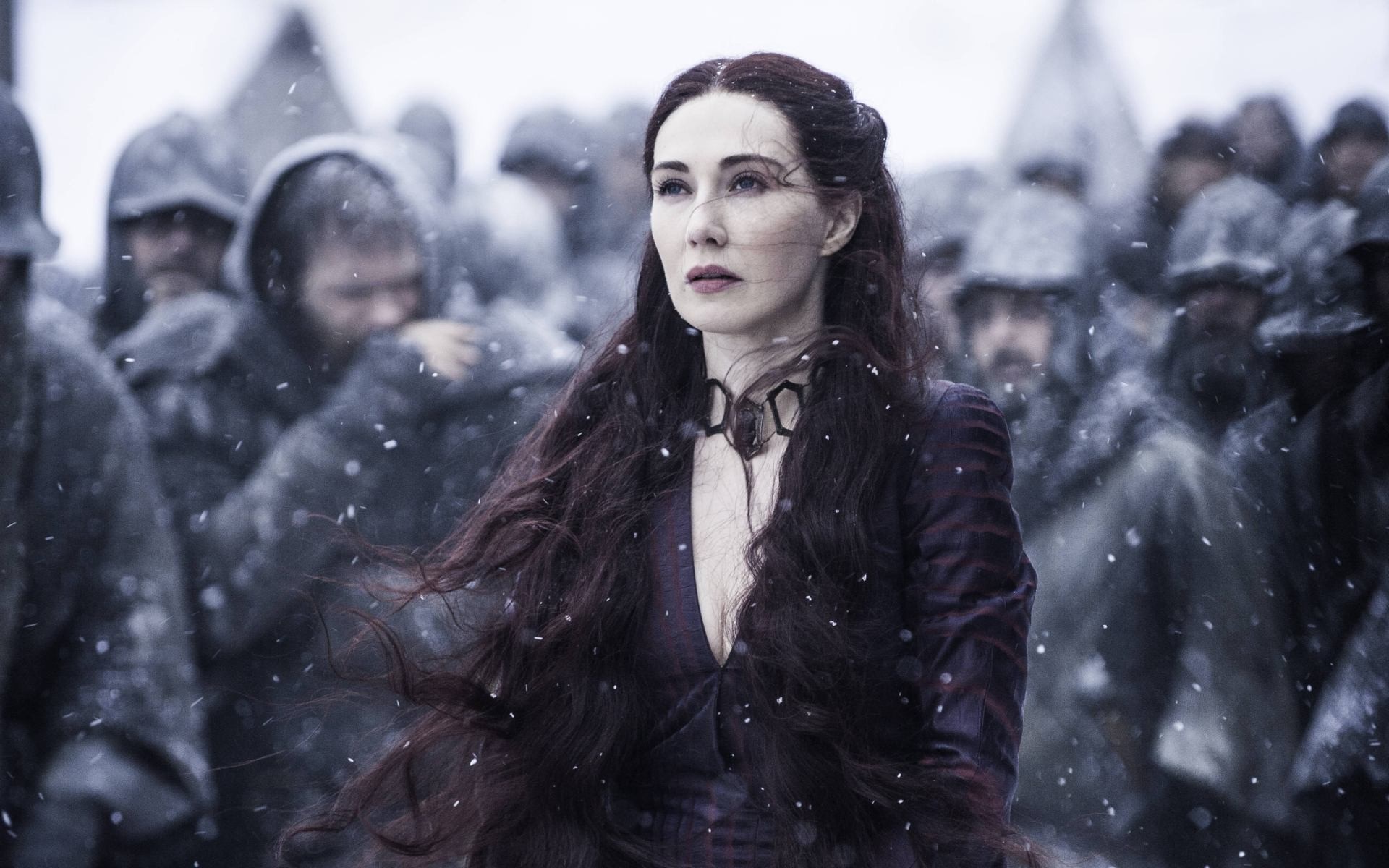 Melisandre from Game of Thrones in winter HD Wallpaper