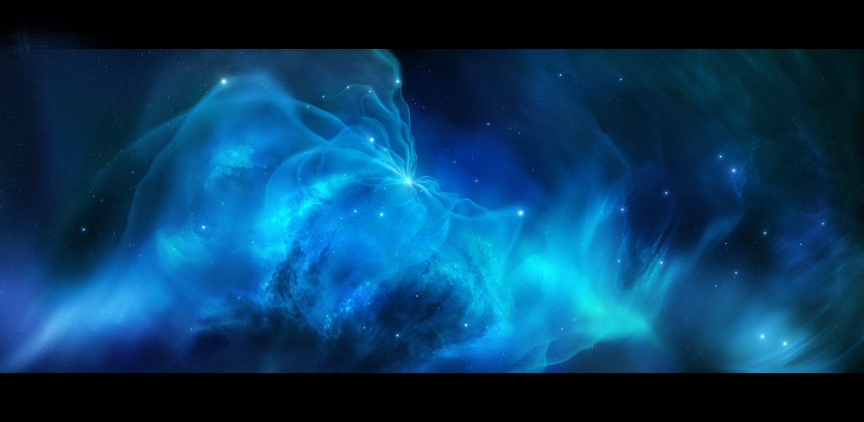 Blue Nebula with Stars in Outer Space HD Wallpaper