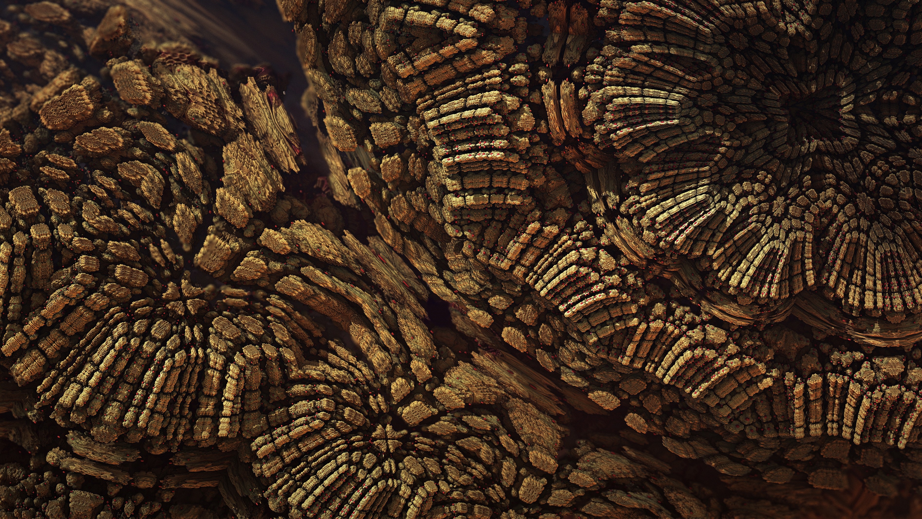 Abstract fractal art with organic textures HD Wallpaper