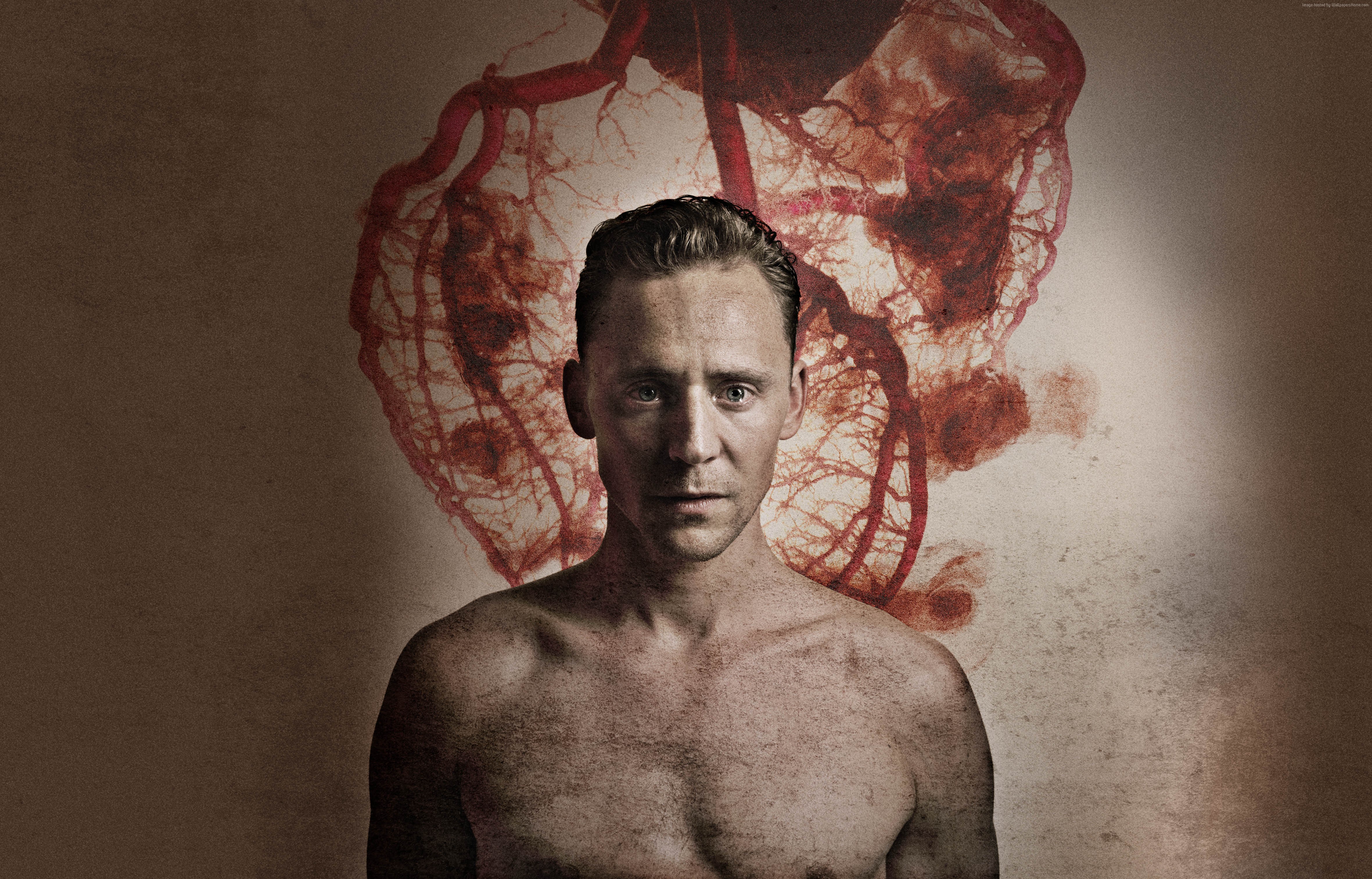 Tom Hiddleston with anatomical heart background HD Wallpaper