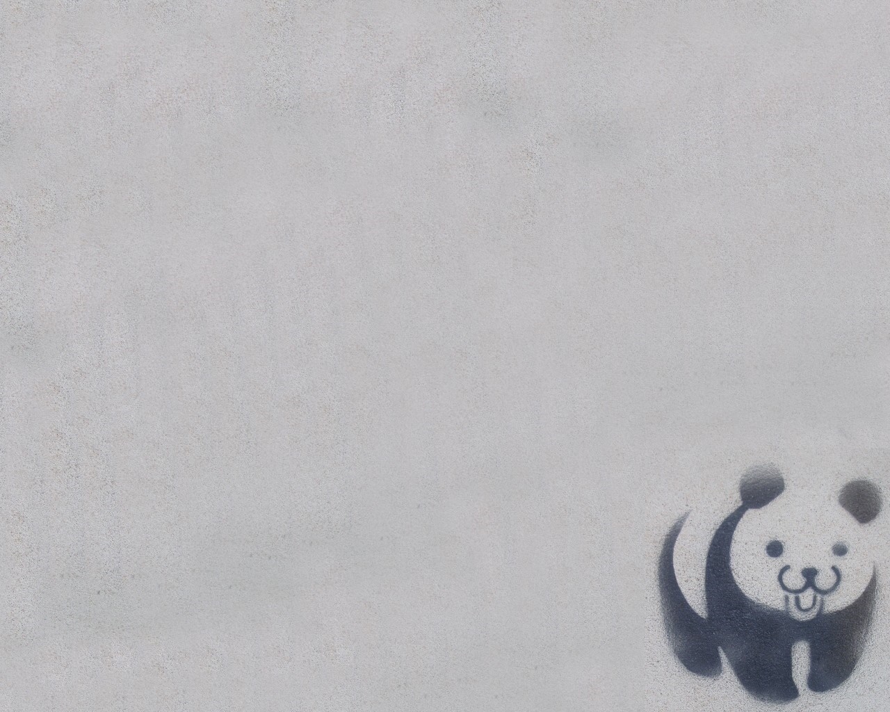 Simple panda drawing on a textured surface HD Wallpaper