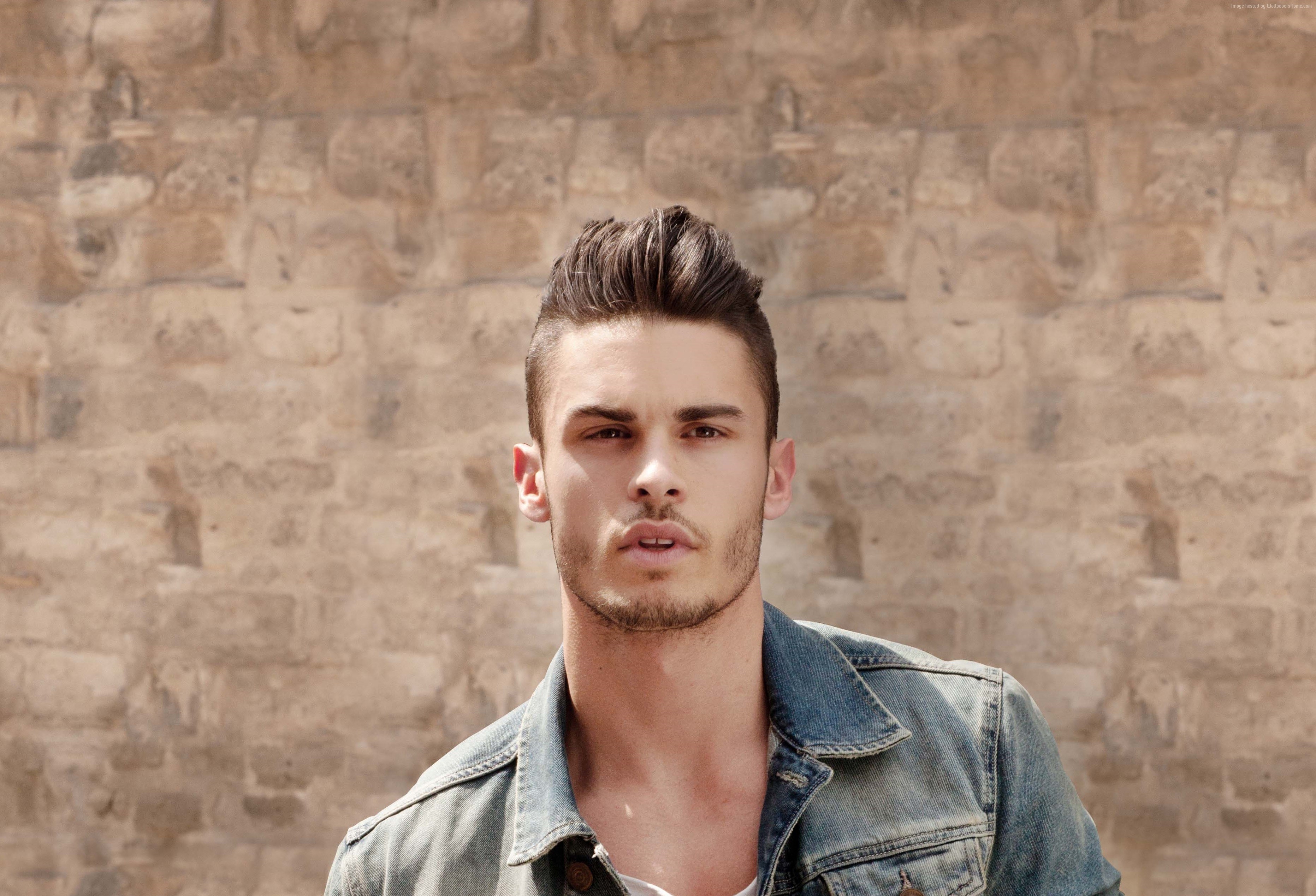 Baptiste Giabiconi wearing a denim jacket HD Wallpaper