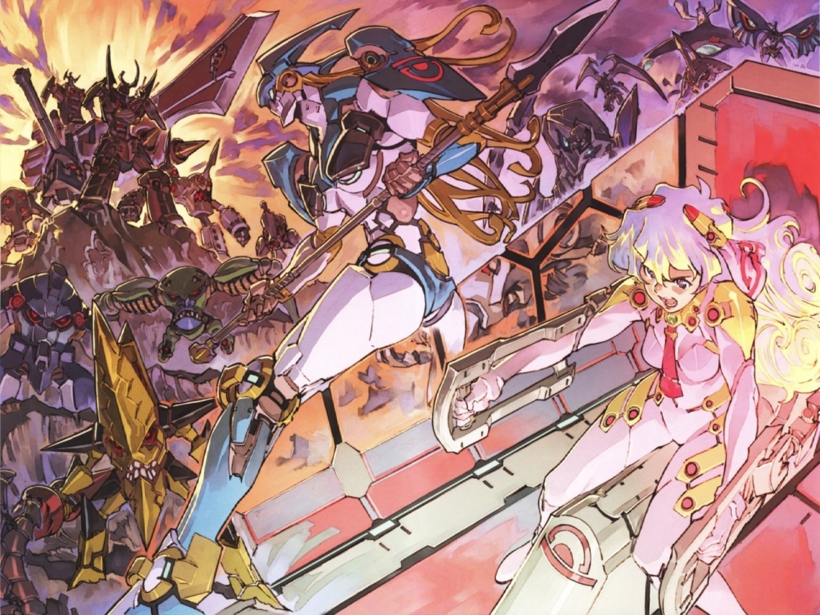 Mecha battle with Nia Teppelin from Tengen Toppa Gurren Lagann HD Wallpaper