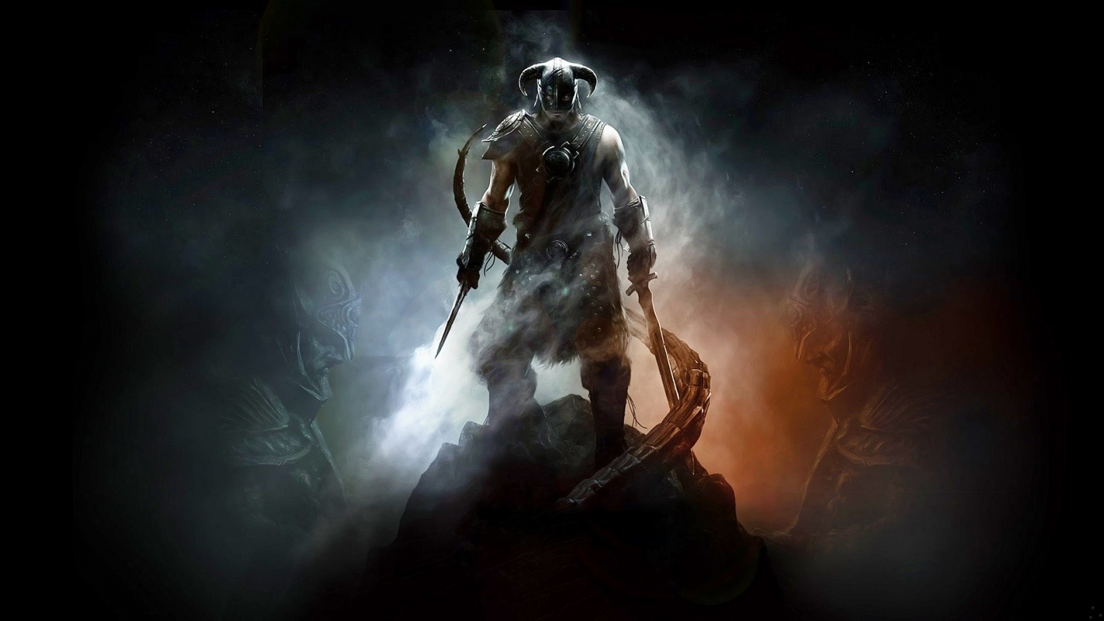 The Elder Scrolls V: Skyrim character in smoke HD Wallpaper