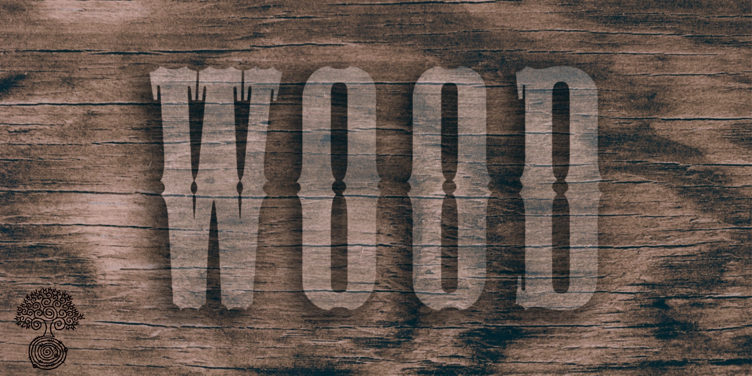 The word WOOD on a wooden texture background HD Wallpaper
