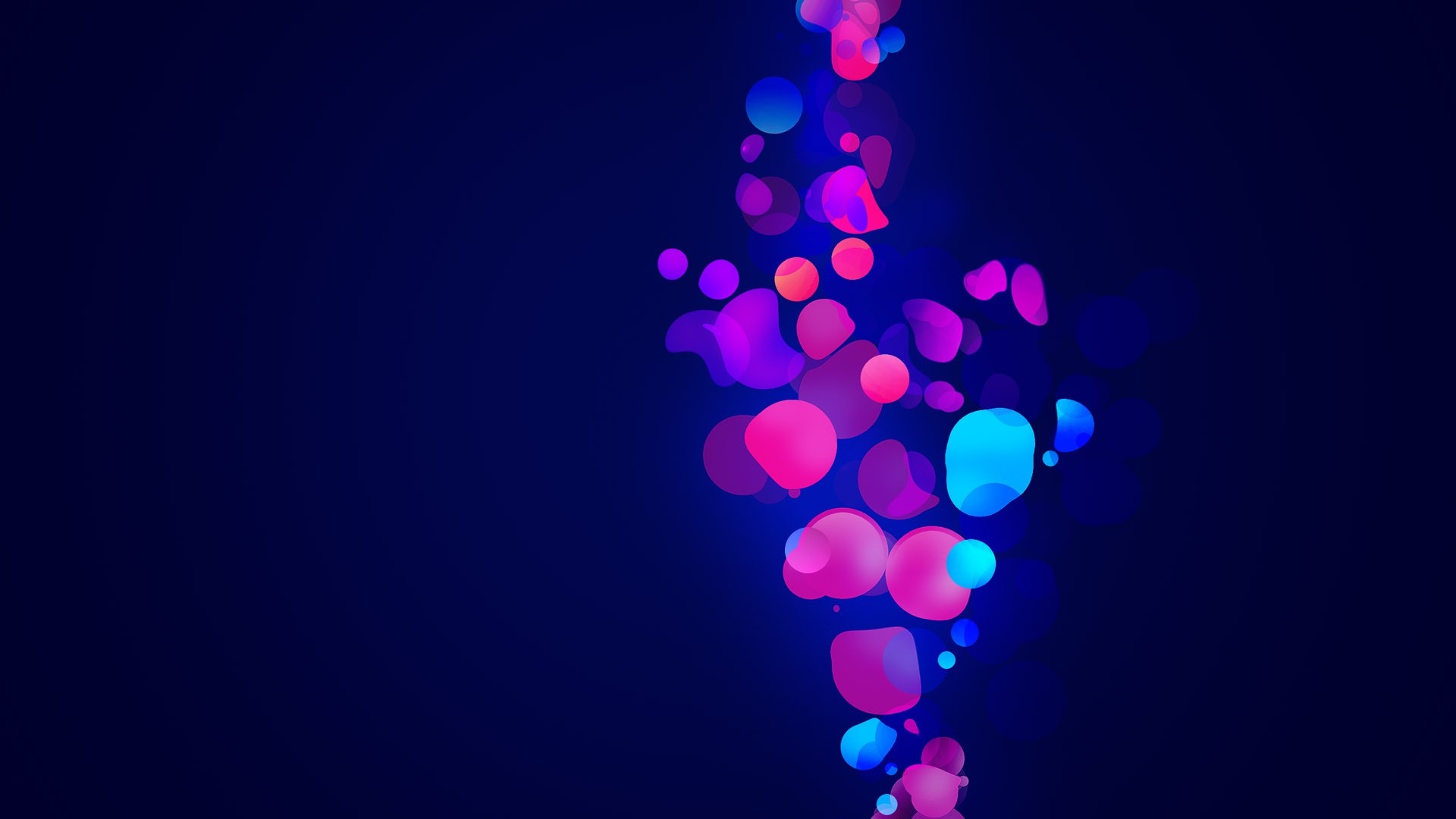 Abstract colorful bokeh lights on dark blue background HD Wallpaper
