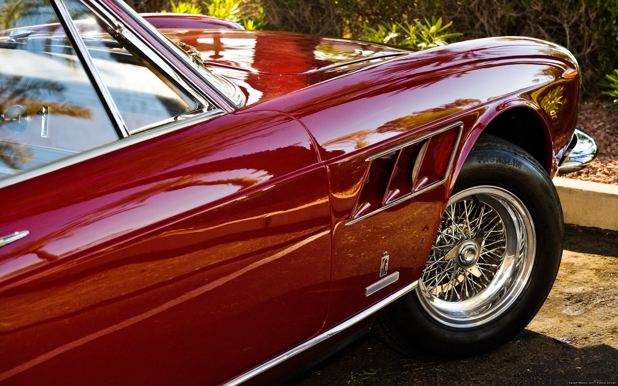 Red Ferrari 330 GTC vintage convertible sports car HD Wallpaper