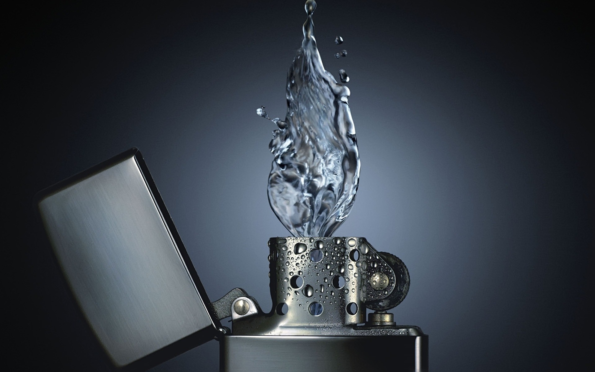 Lighter with water flame HD Wallpaper