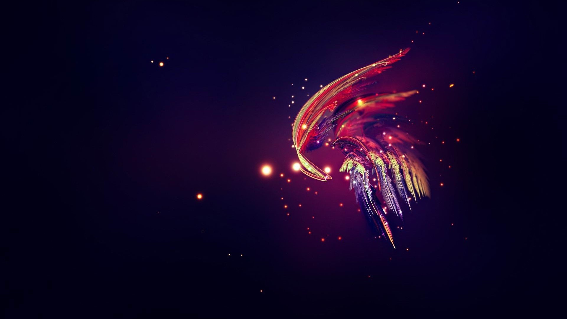Abstract digital art with glowing lights HD Wallpaper