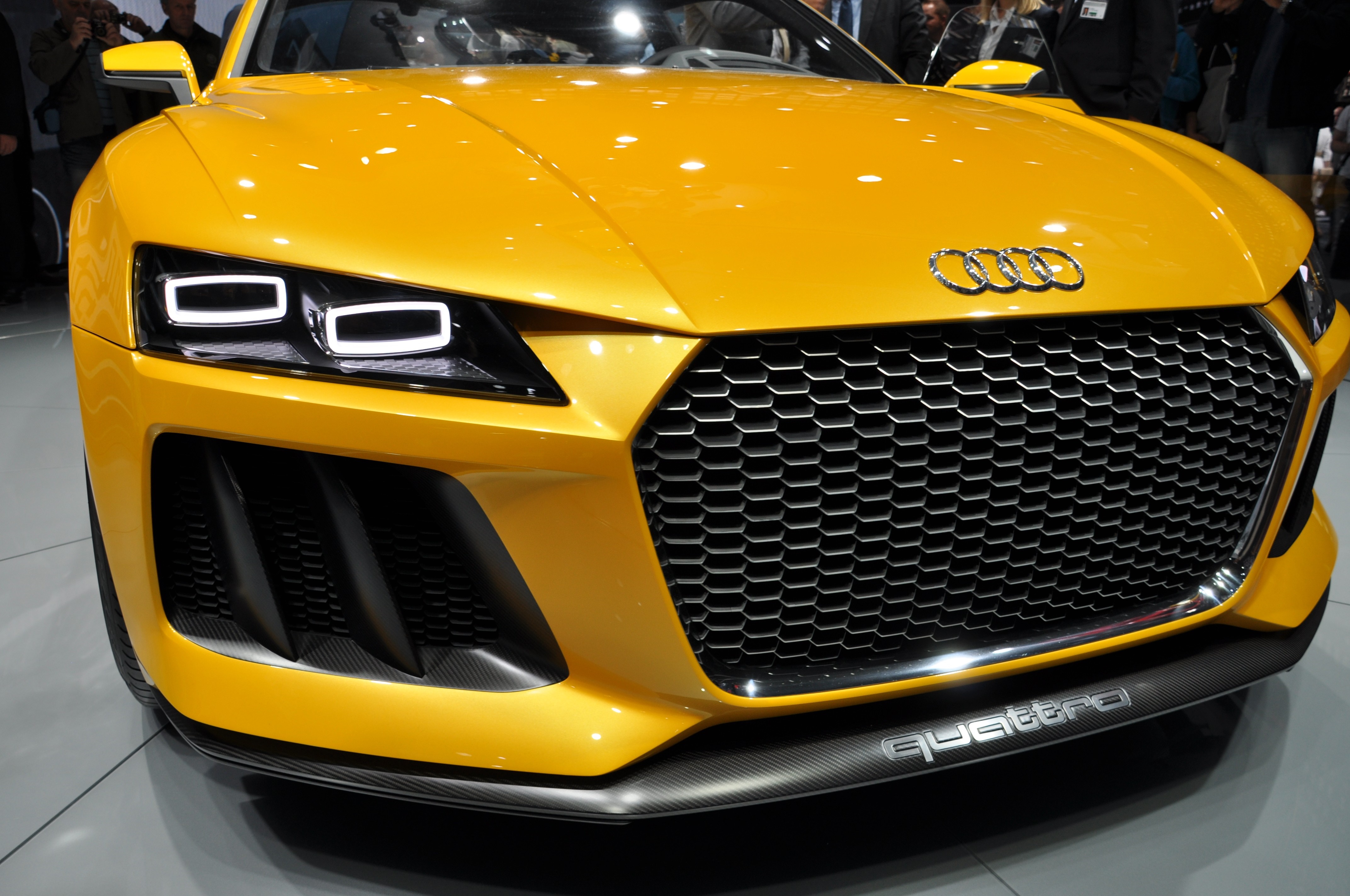 Yellow Audi Quattro Concept Car HD Wallpaper