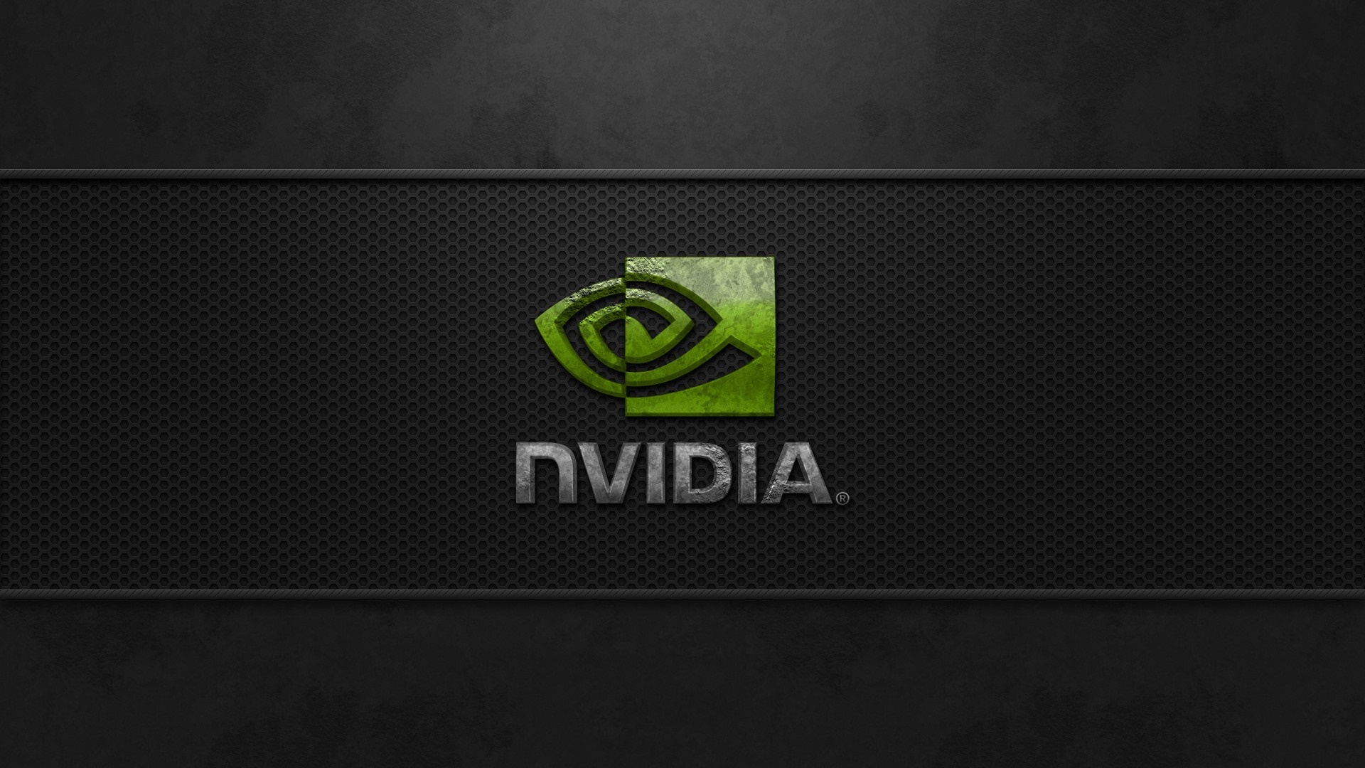 Nvidia logo on a textured black background HD Wallpaper