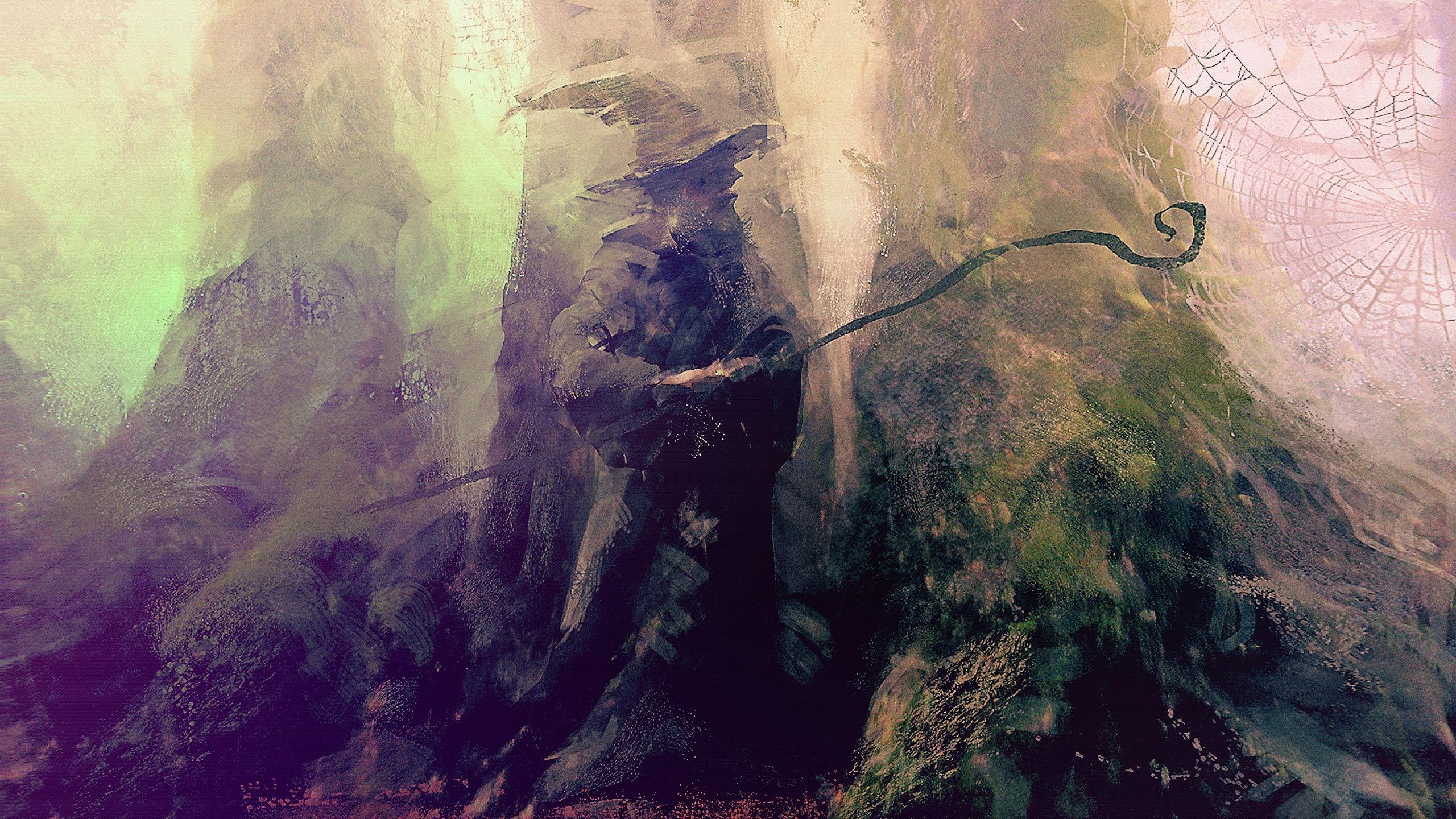Gandalf from The Lord of the Rings in a dark forest HD Wallpaper