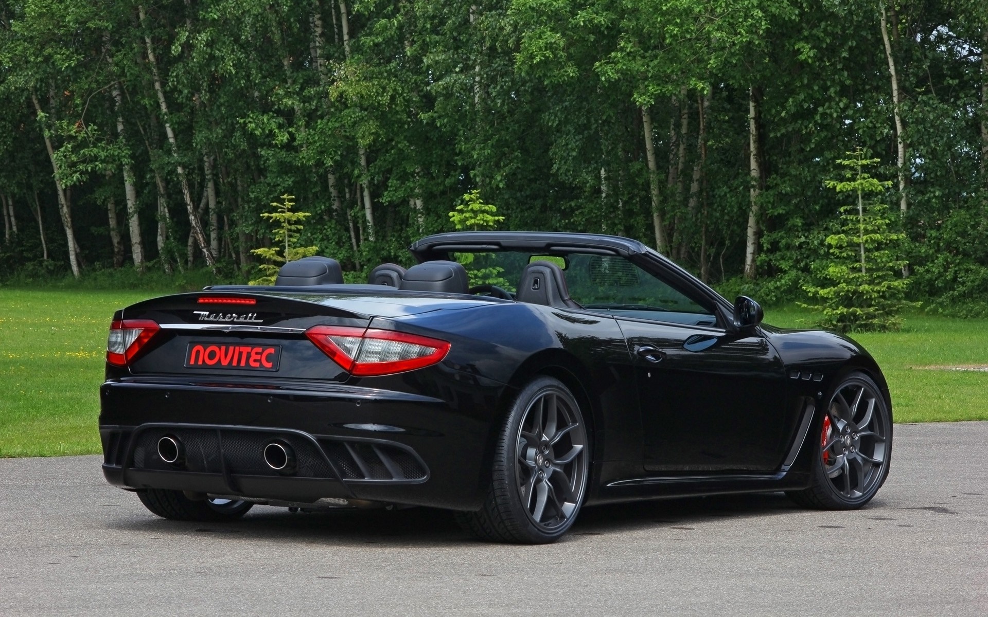 Black Novitec Maserati Gran Cabrio MC Convertible HD Wallpaper