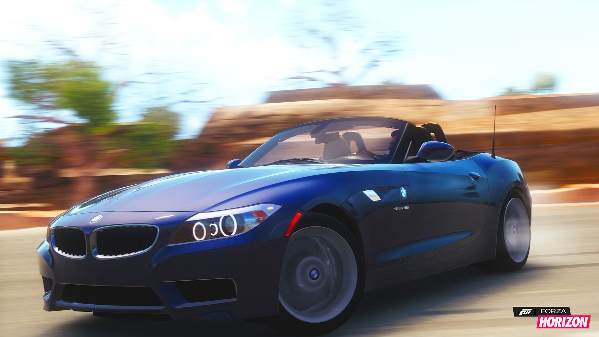 Blue BMW Z4 Convertible in Forza Horizon HD Wallpaper
