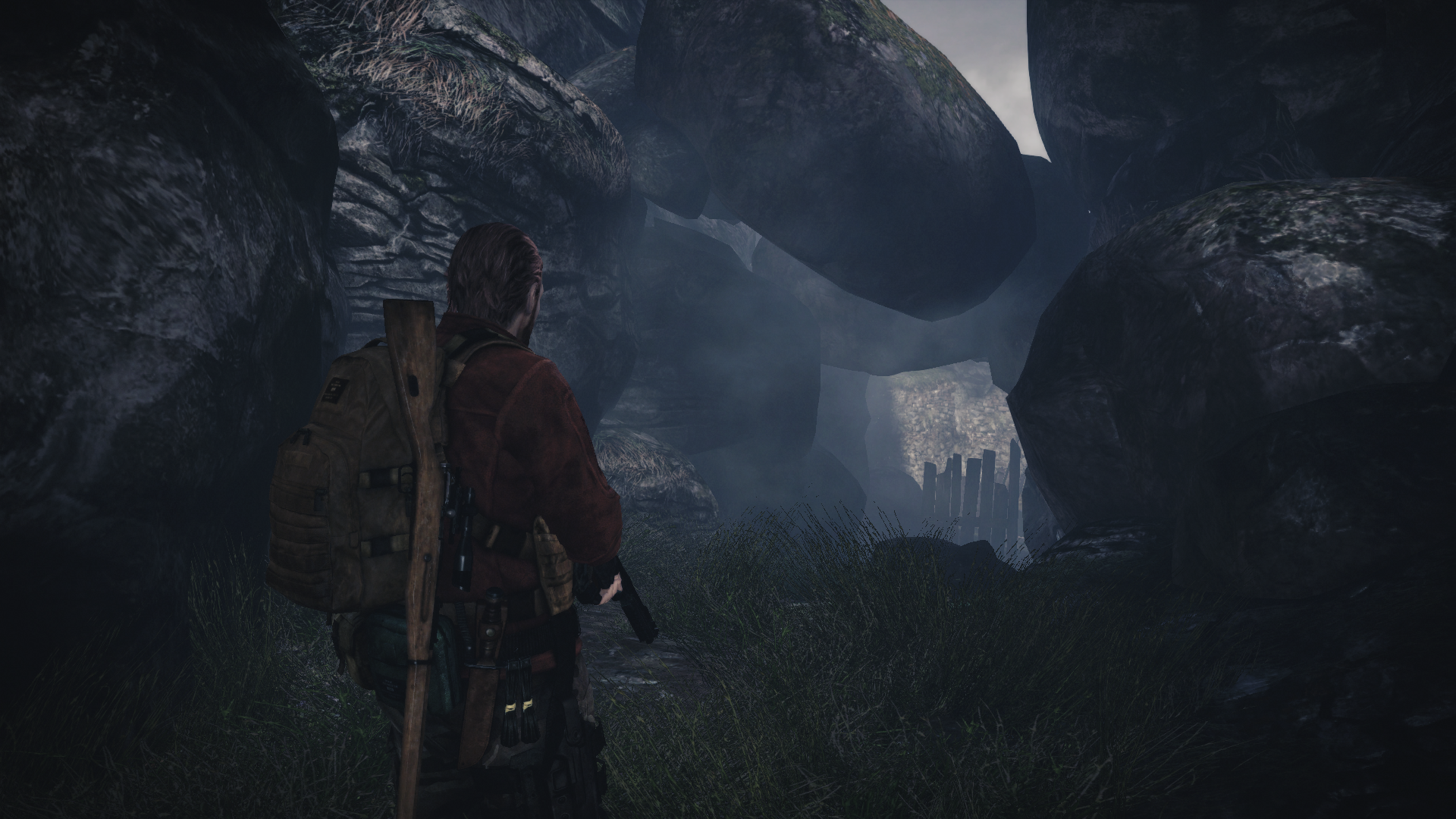 Leon S. Kennedy from Resident Evil 2 in a cave HD Wallpaper