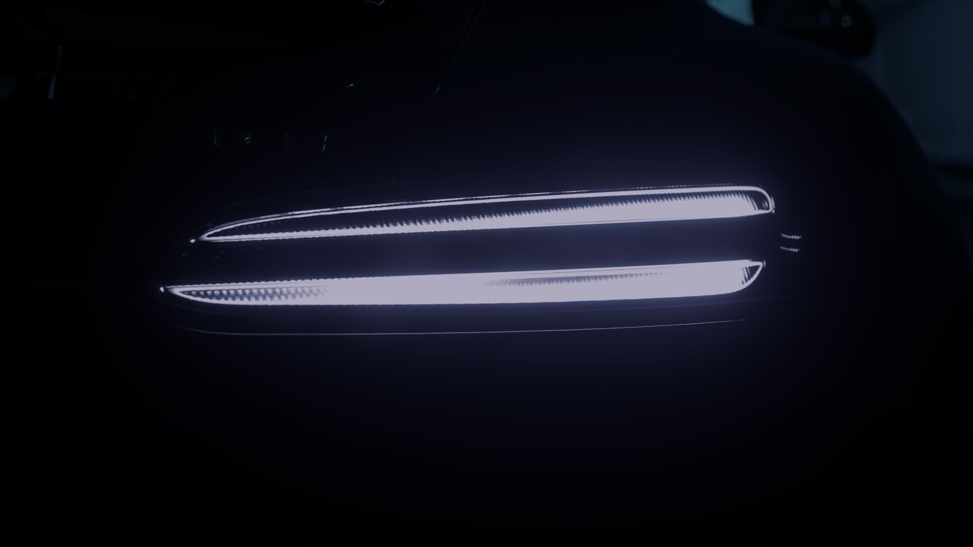 Car with illuminated horizontal lights HD Wallpaper