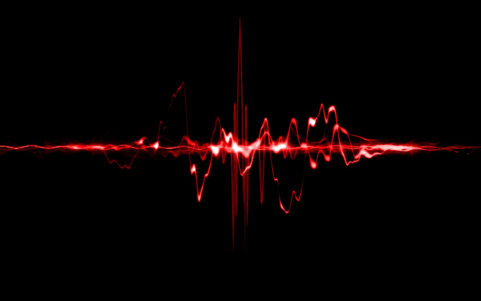 Abstract red sound wave on black background HD Wallpaper