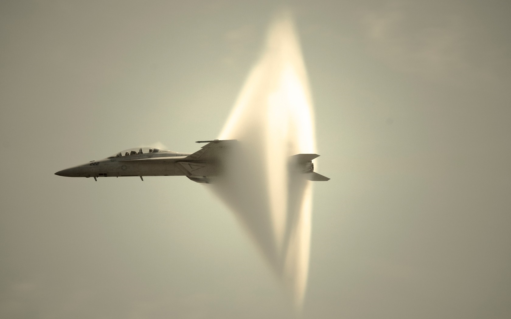 F/A-18 Hornet breaking the sound barrier HD Wallpaper