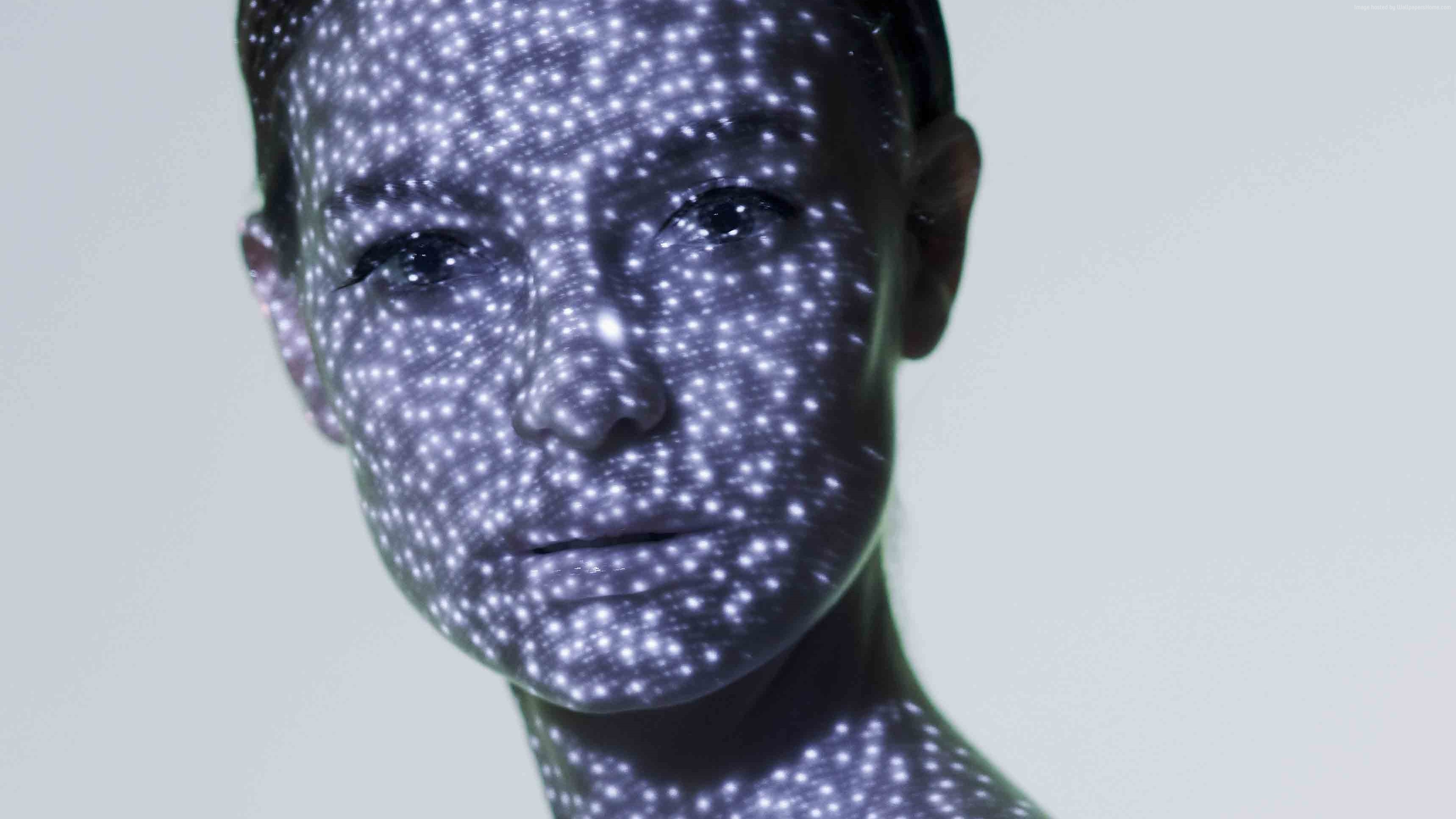 Ine Neefs with light projections on face HD Wallpaper