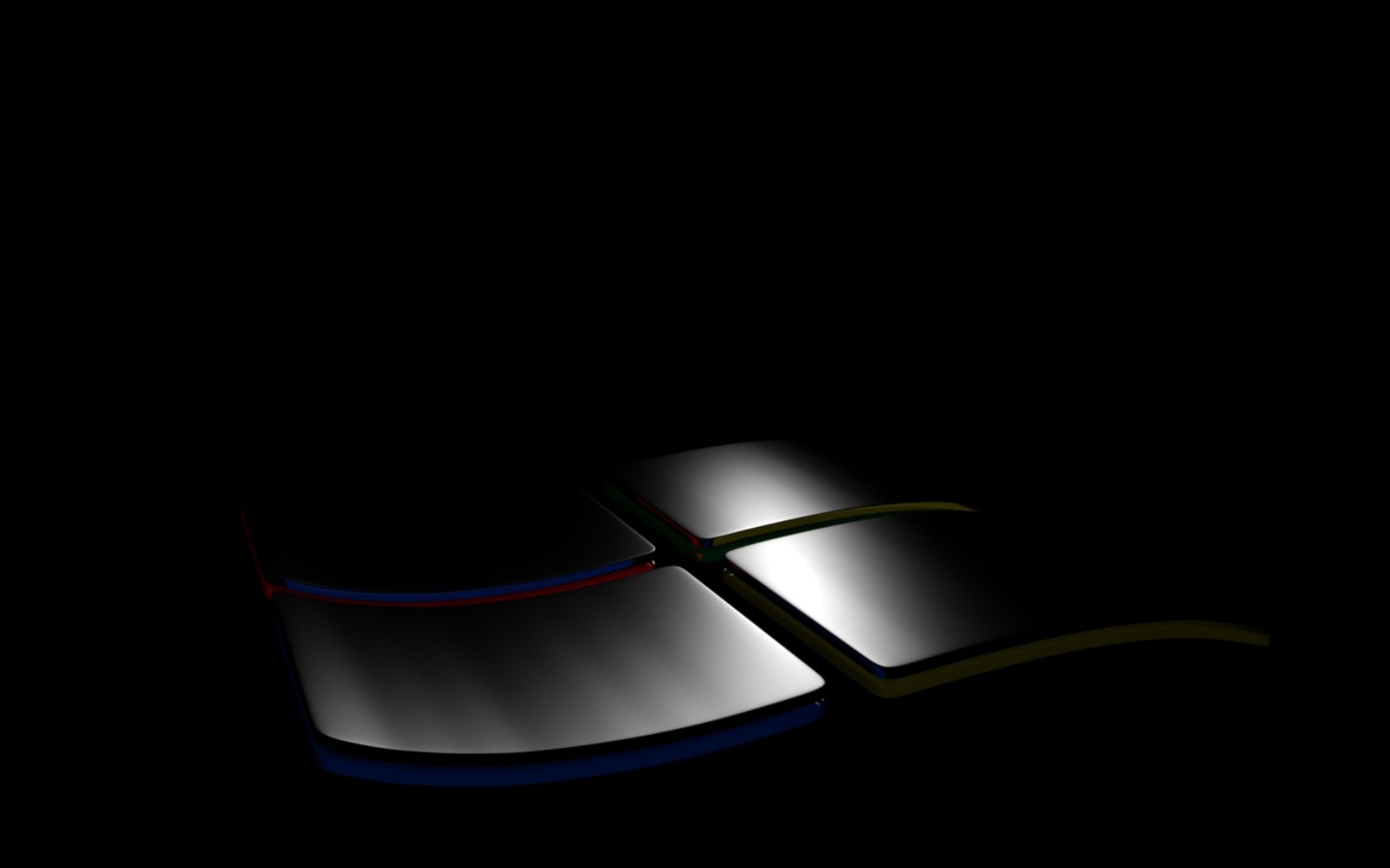 Windows logo with colored edges on black background HD Wallpaper
