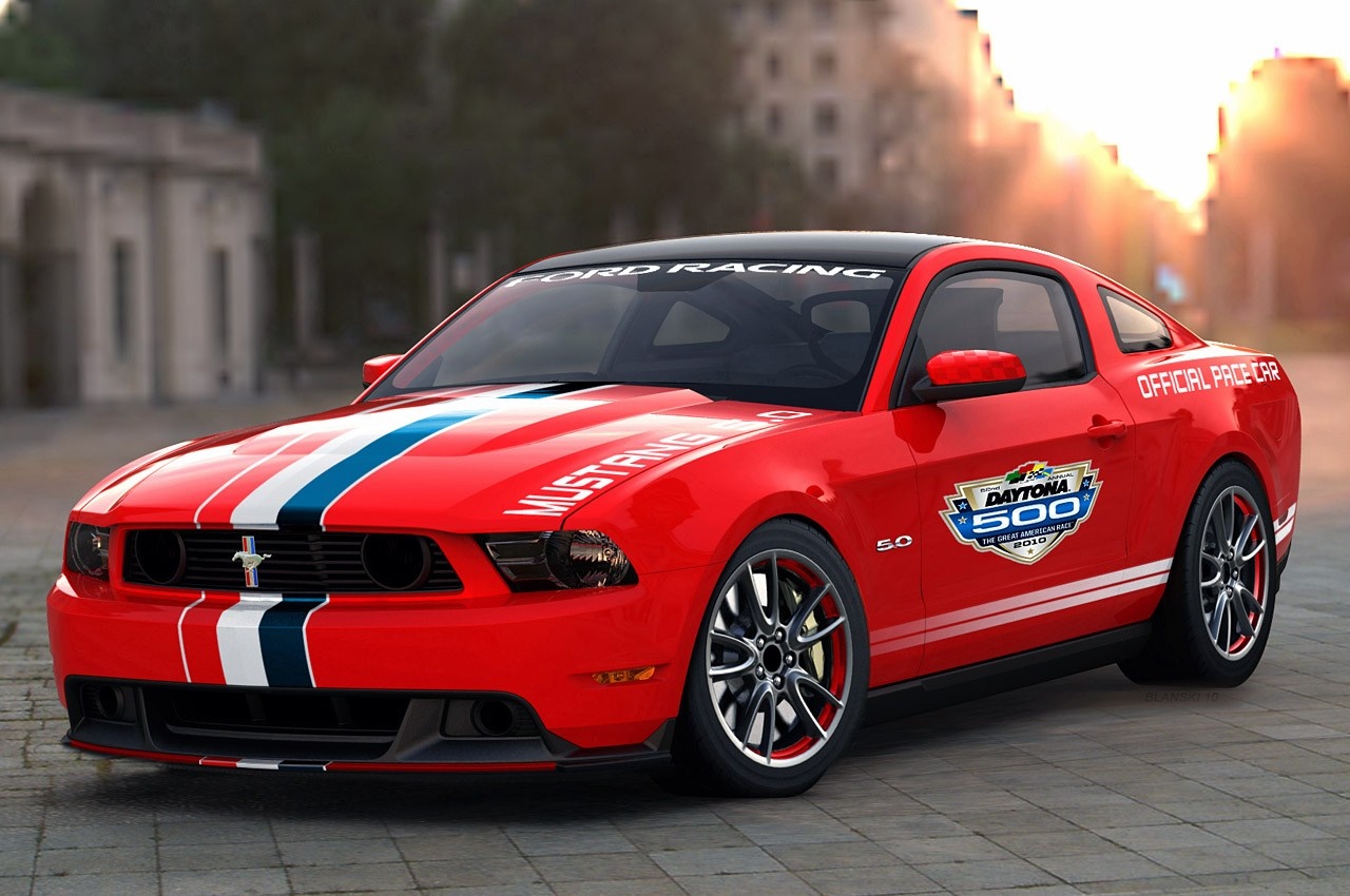 Red Ford Mustang Daytona 500 Official Pace Car HD Wallpaper
