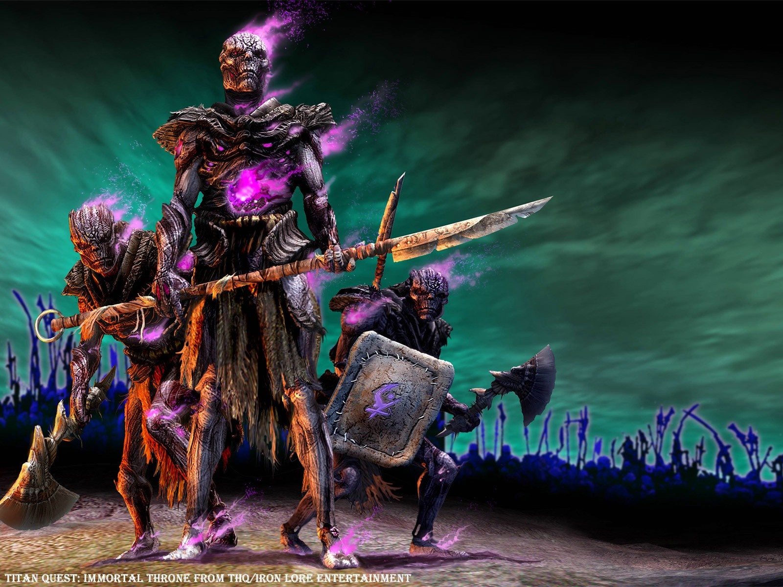 Titan Quest Immortal Throne screenshot with undead warriors HD Wallpaper