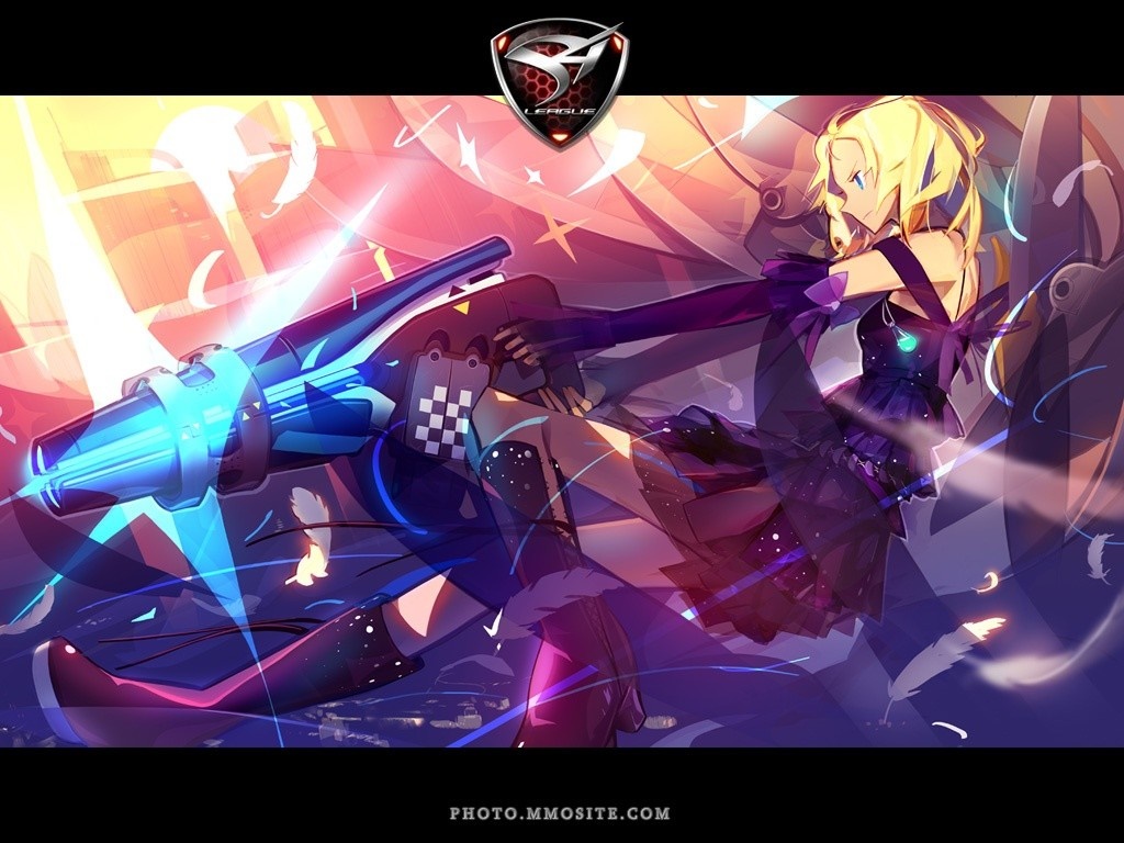 Anime girl with a large gun in S4 League HD Wallpaper