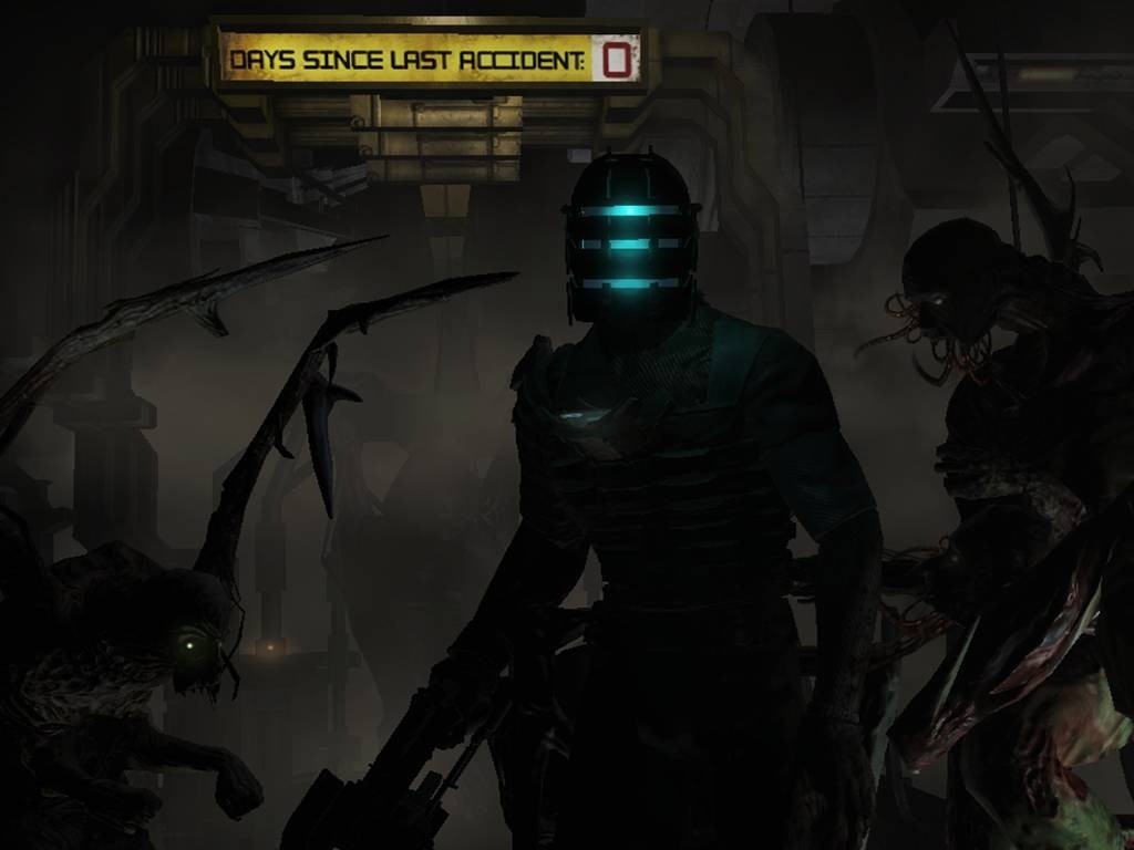 Isaac Clarke and Necromorphs in Dead Space HD Wallpaper