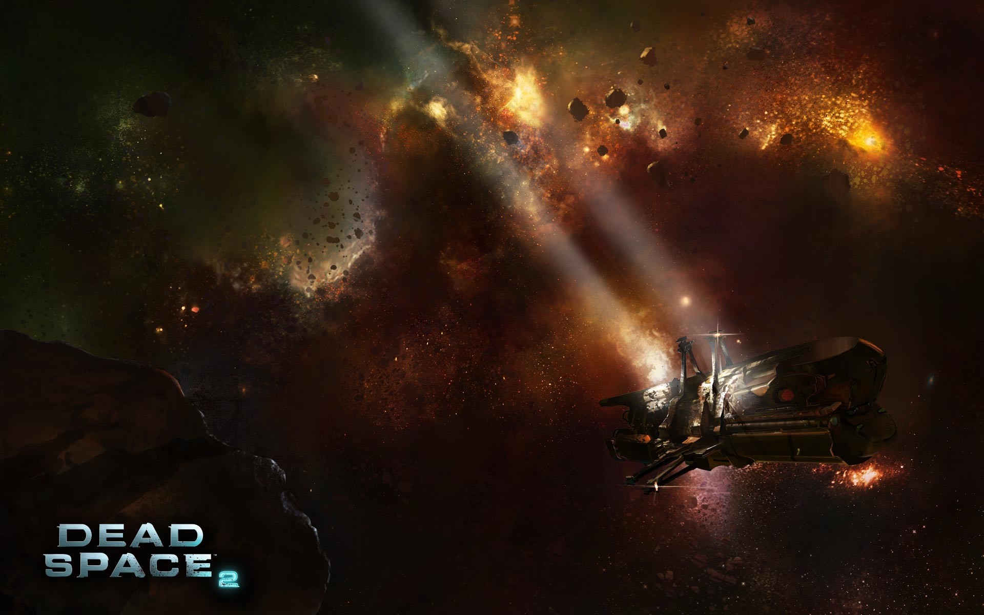 Dead Space 2 spaceship in a nebula HD Wallpaper