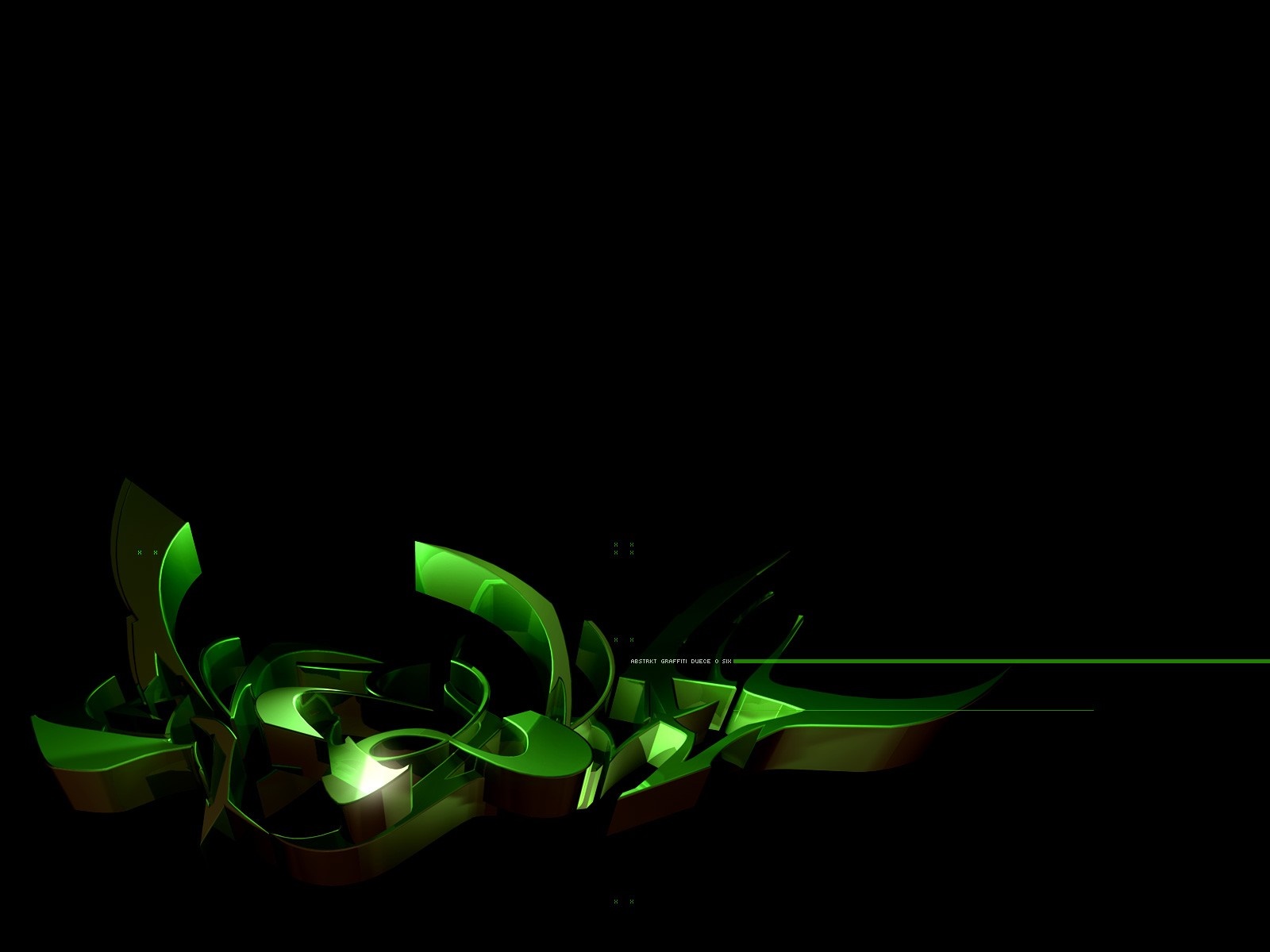 Abstract green graffiti on black background HD Wallpaper