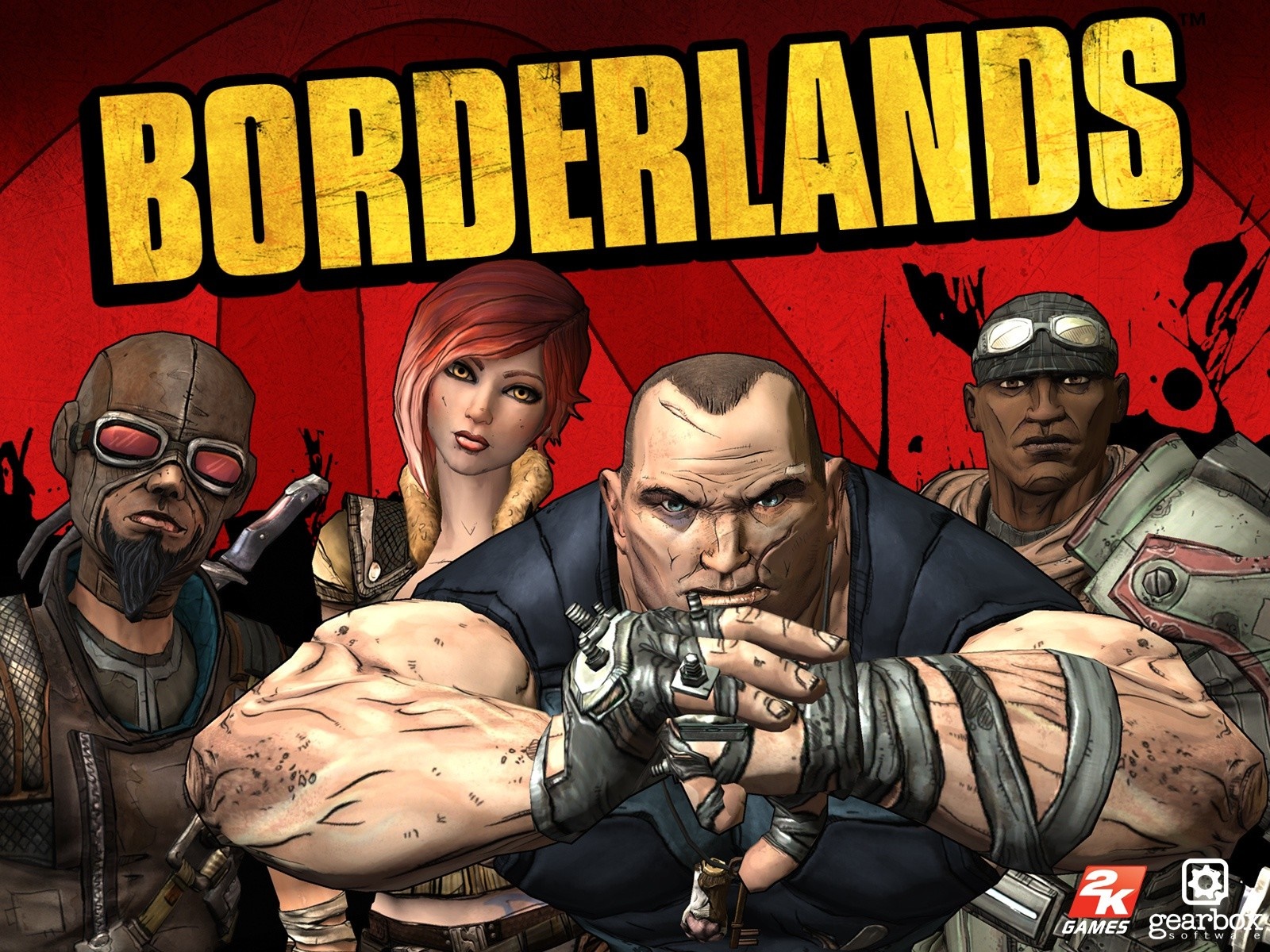 Borderlands characters on red background HD Wallpaper