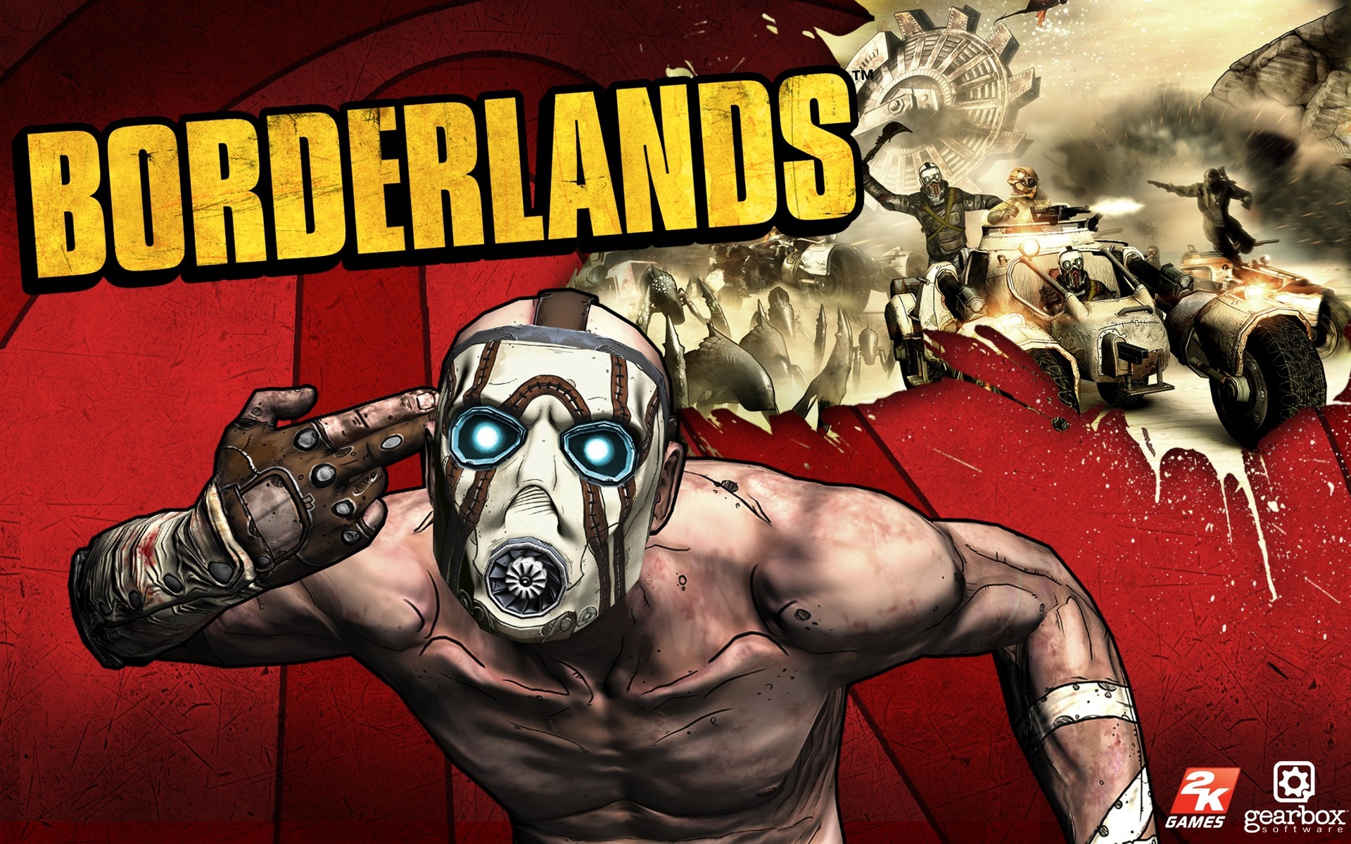 Borderlands Psycho with vehicles and enemies HD Wallpaper