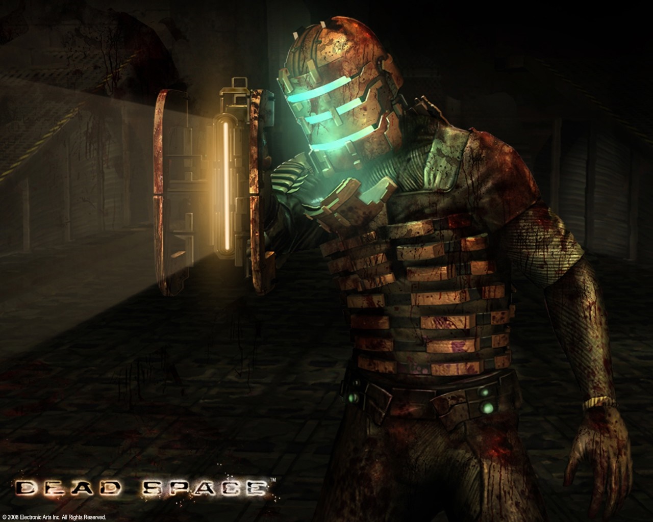Isaac Clarke from Dead Space holding a mining tool HD Wallpaper