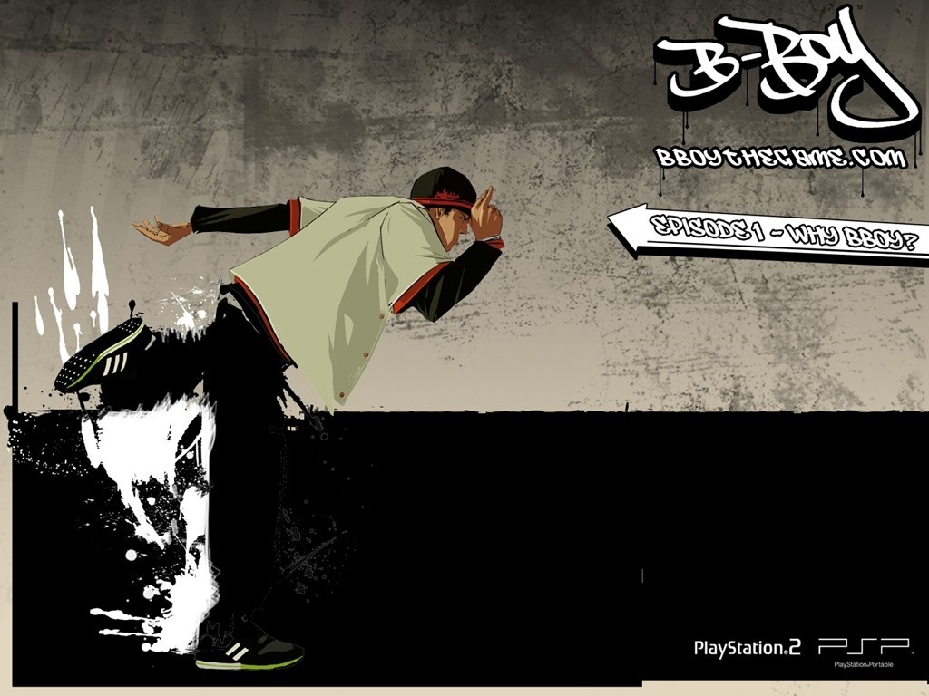 B-Boy video game poster with PlayStation 2 and PSP logos HD Wallpaper