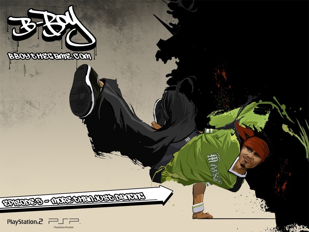 B-Boy video game illustration with breakdancer HD Wallpaper