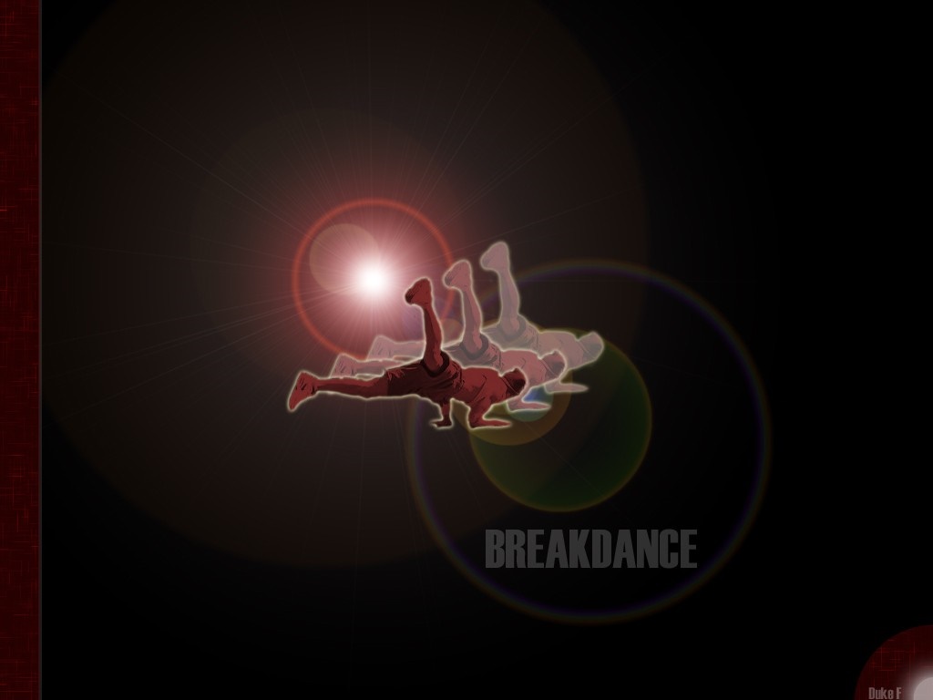 Breakdance illustration with dancer and light effects HD Wallpaper