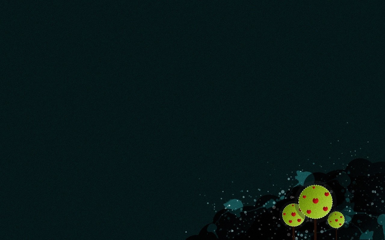 Abstract dark background with glowing trees HD Wallpaper