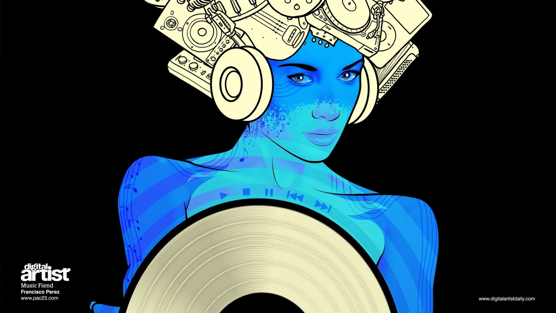 Digital Artist Music Fiend by Francisco Perez HD Wallpaper