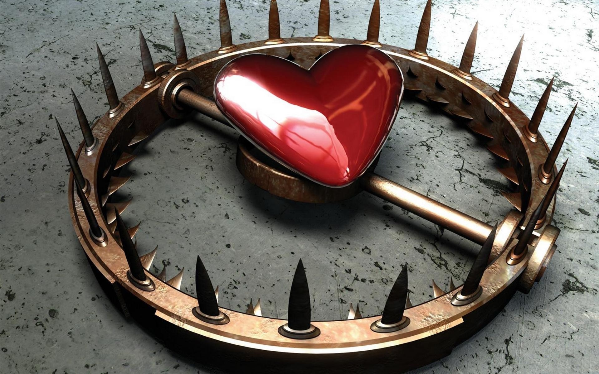 A heart in a bear trap HD Wallpaper